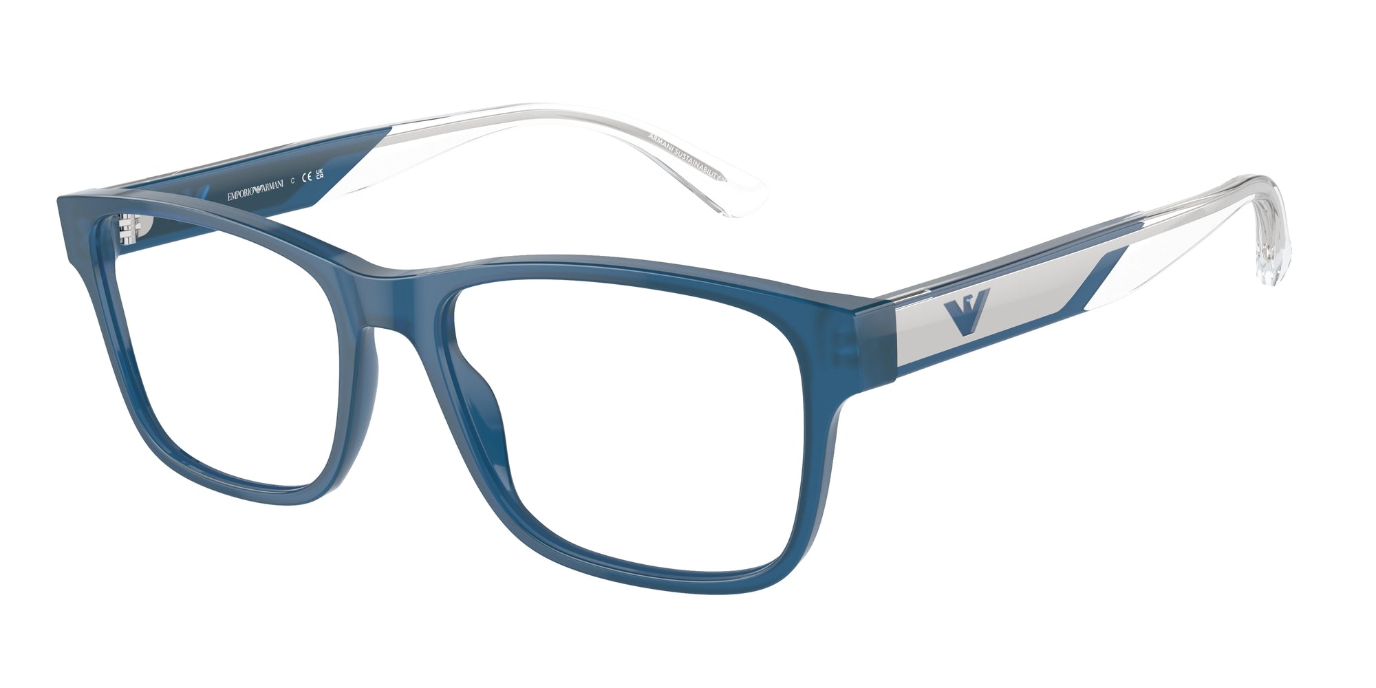 Emporio Armani Uomo Emporio Armani EA3239 6092 Montature da vista Acetato Blu Squadrata Normale Emporio Armani Uomo Emporio Armani EA3239 6092 Montature da vista Acetato Blu Squadrata Normale