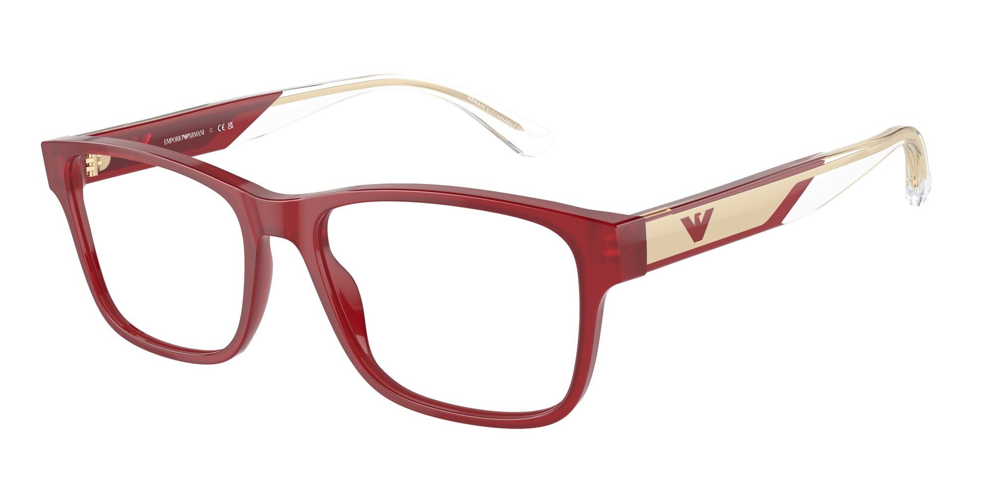 Emporio Armani Uomo Emporio Armani EA3239 6093 Montature da vista Acetato Rosso Trasparente Squadrata Normale Emporio Armani Uomo Emporio Armani EA3239 6093 Montature da vista Acetato Rosso Trasparente Squadrata Normale