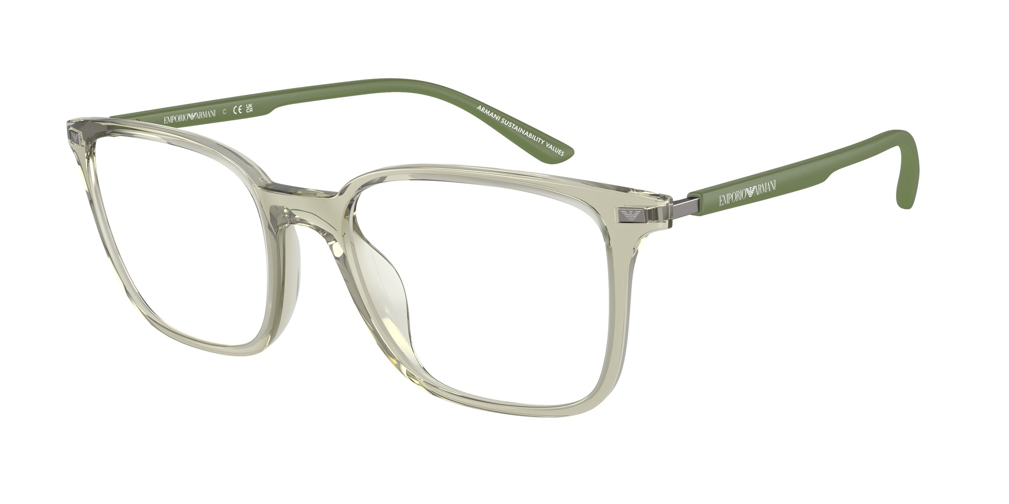 Emporio Armani Uomo Emporio Armani EA3242U 6107 Montature da vista Iniettato Verde Trasparente Squadrata Normale Emporio Armani Uomo Emporio Armani EA3242U 6107 Montature da vista Iniettato Verde Trasparente Squadrata Normale