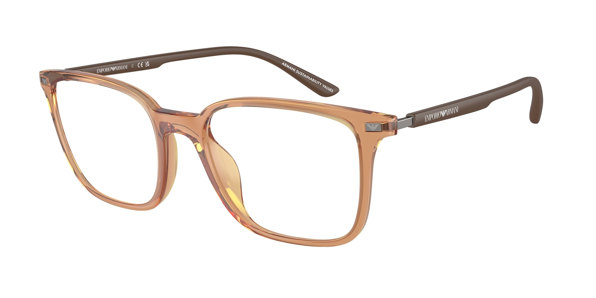 Emporio Armani Uomo Emporio Armani EA3242U 6110 Montature da vista Iniettato Marrone Trasparente Squadrata Normale Emporio Armani Uomo Emporio Armani EA3242U 6110 Montature da vista Iniettato Marrone Trasparente Squadrata Normale