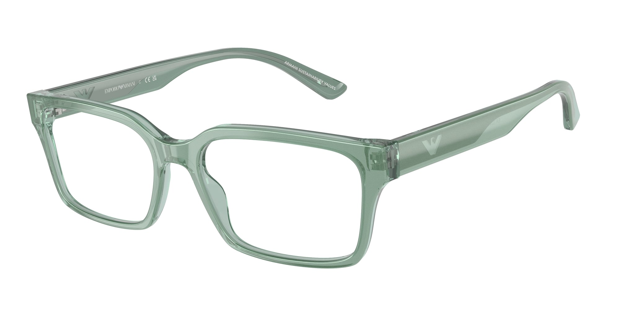 Emporio Armani Uomo Emporio Armani EA3244 6176 Montature da vista Acetato Verde Squadrata Normale