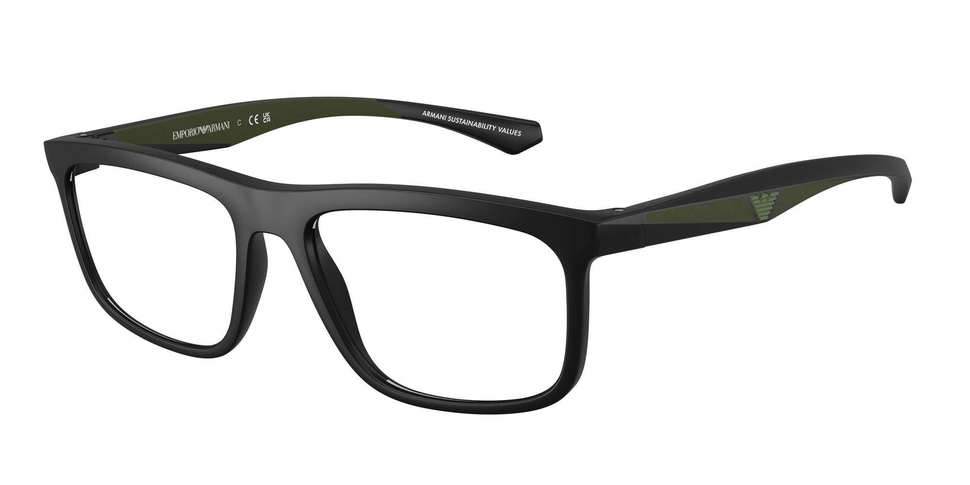 Emporio Armani Uomo Emporio Armani EA3246 5001 Montature da vista Iniettato Nero Squadrata Normale