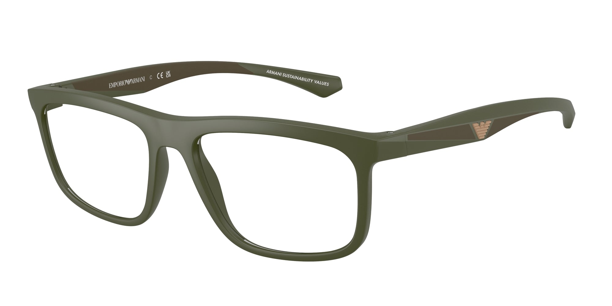 Emporio Armani Uomo Emporio Armani EA3246 6184 Montature da vista Iniettato Verde Squadrata Normale