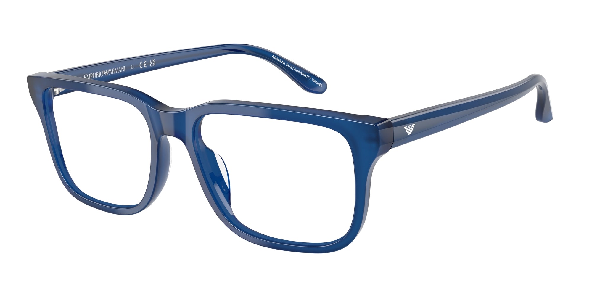 Emporio Armani Uomo Emporio Armani EA3250U 6201 Montature da vista Acetato Blu Trasparente Squadrata Normale Emporio Armani Uomo Emporio Armani EA3250U 6201 Montature da vista Acetato Blu Trasparente Squadrata Normale