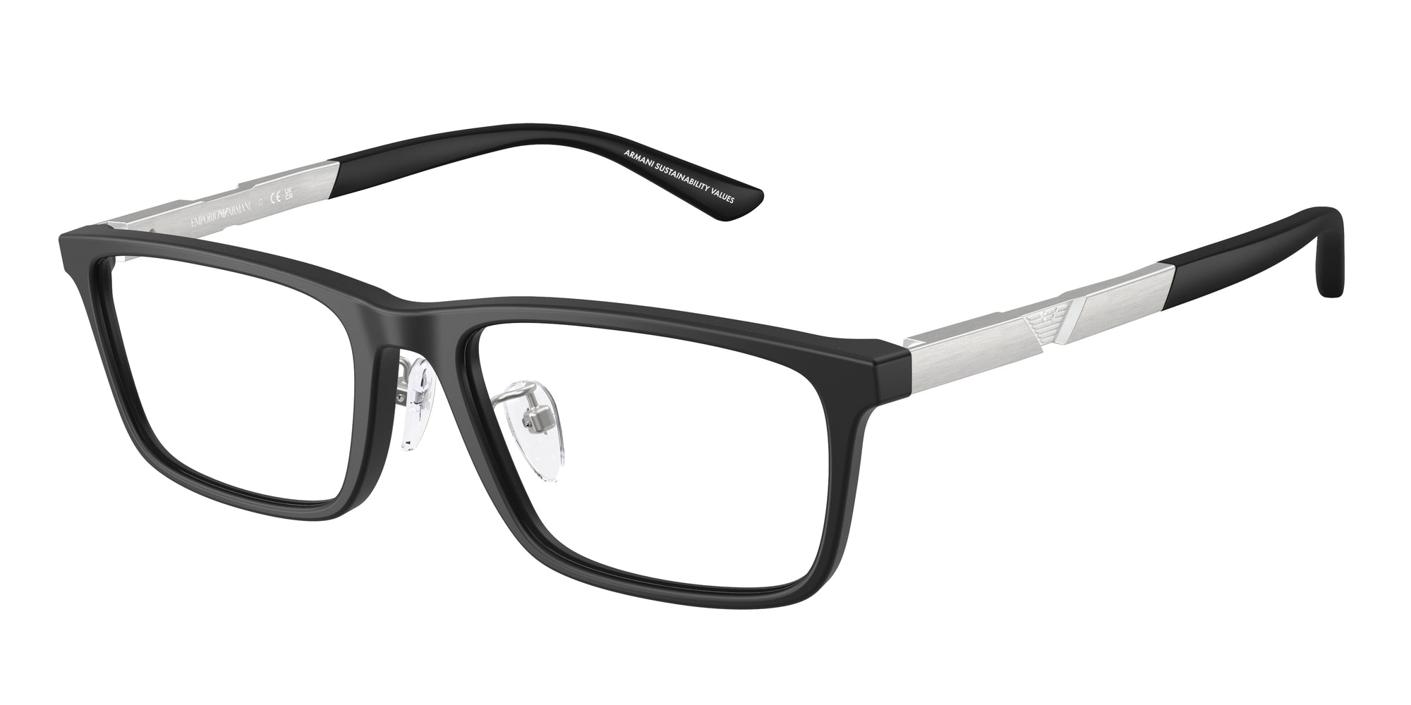 Emporio Armani Uomo Emporio Armani EA3251D 5001 Montature da vista Acetato Nero Squadrata Normale