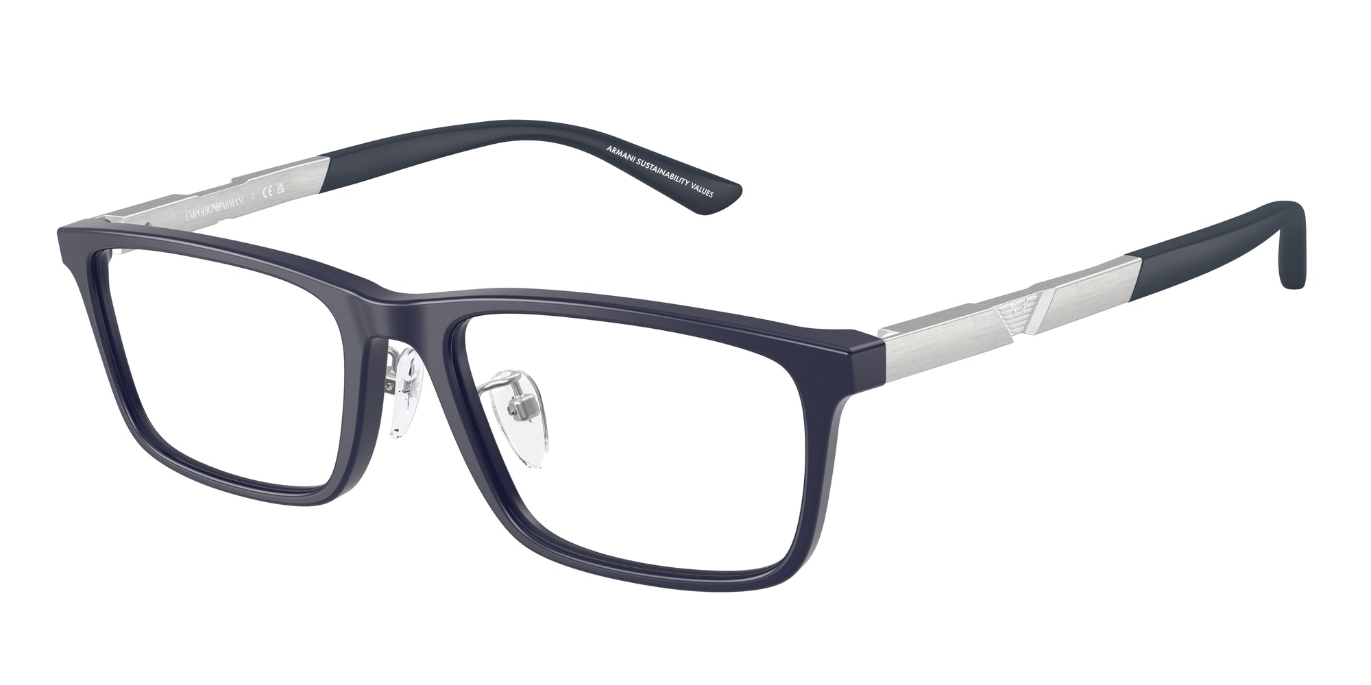 Emporio Armani Uomo Emporio Armani EA3251D 6189 Montature da vista Acetato Blu Squadrata Normale