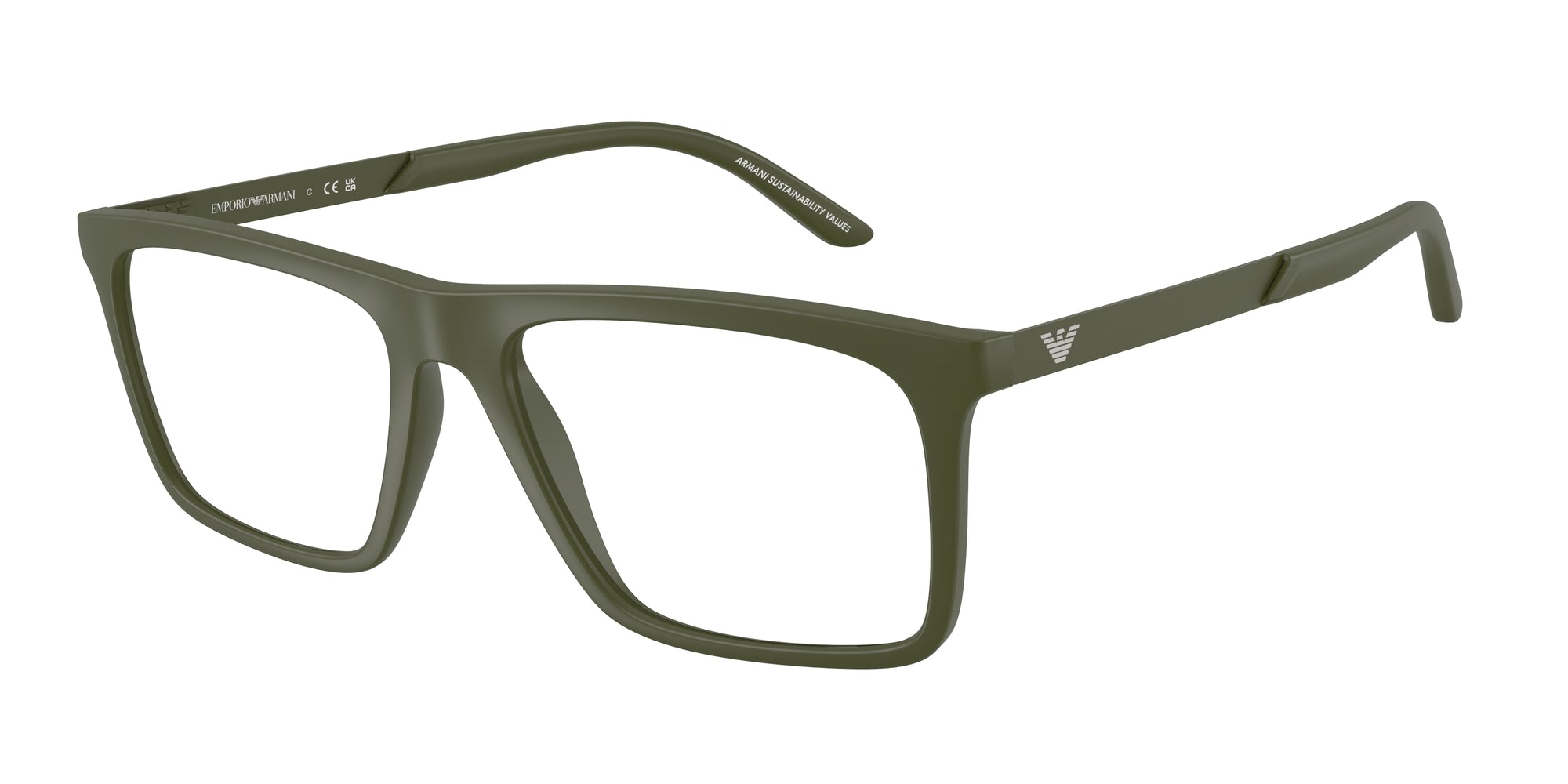 Emporio Armani Uomo Emporio Armani EA3253 6184 Montature da vista Iniettato Verde Squadrata Normale