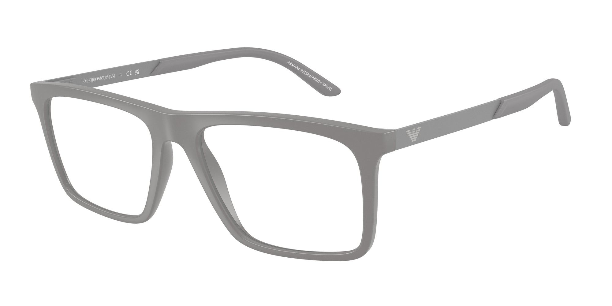 Emporio Armani Uomo Emporio Armani EA3253 6245 Montature da vista Iniettato Grigio Trasparente Squadrata Normale