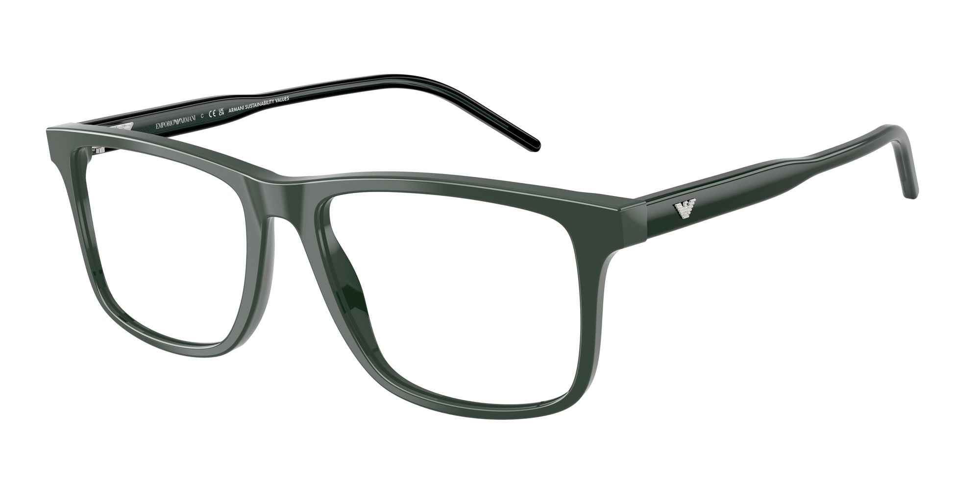 Emporio Armani Uomo Emporio Armani EA3257 6257 Montature da vista Acetato Verde Squadrata Normale