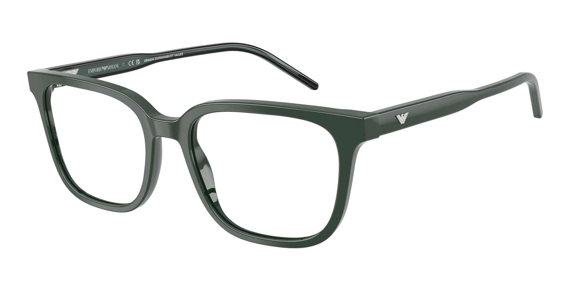 Emporio Armani Uomo Emporio Armani EA3258 6257 Montature da vista Acetato Verde Squadrata Normale