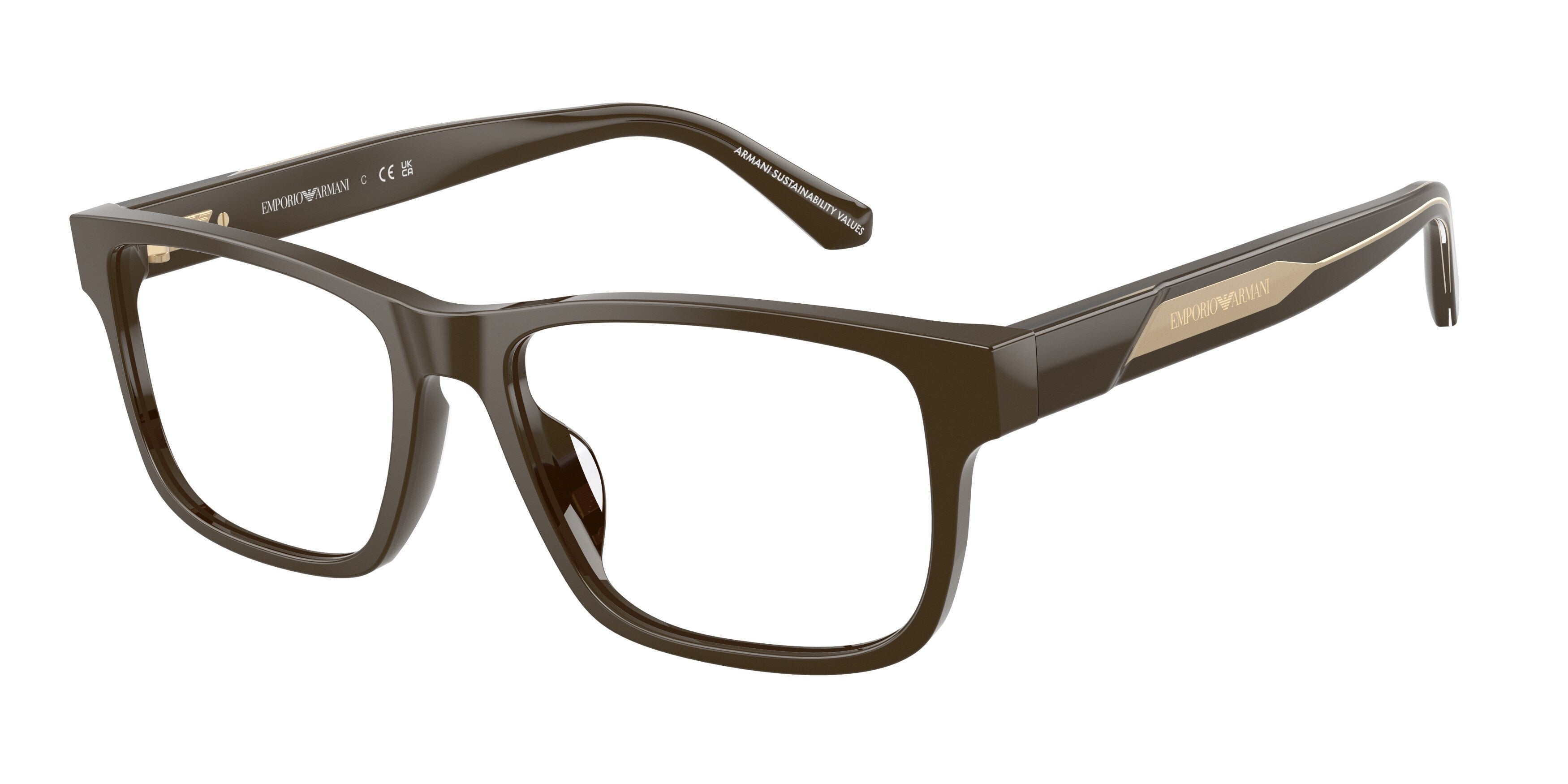 Emporio Armani Uomo Emporio Armani EA3265U 6307 Montature da vista Acetato Marrone Squadrata Normale Emporio Armani Uomo Emporio Armani EA3265U 6307 Montature da vista Acetato Marrone Squadrata Normale