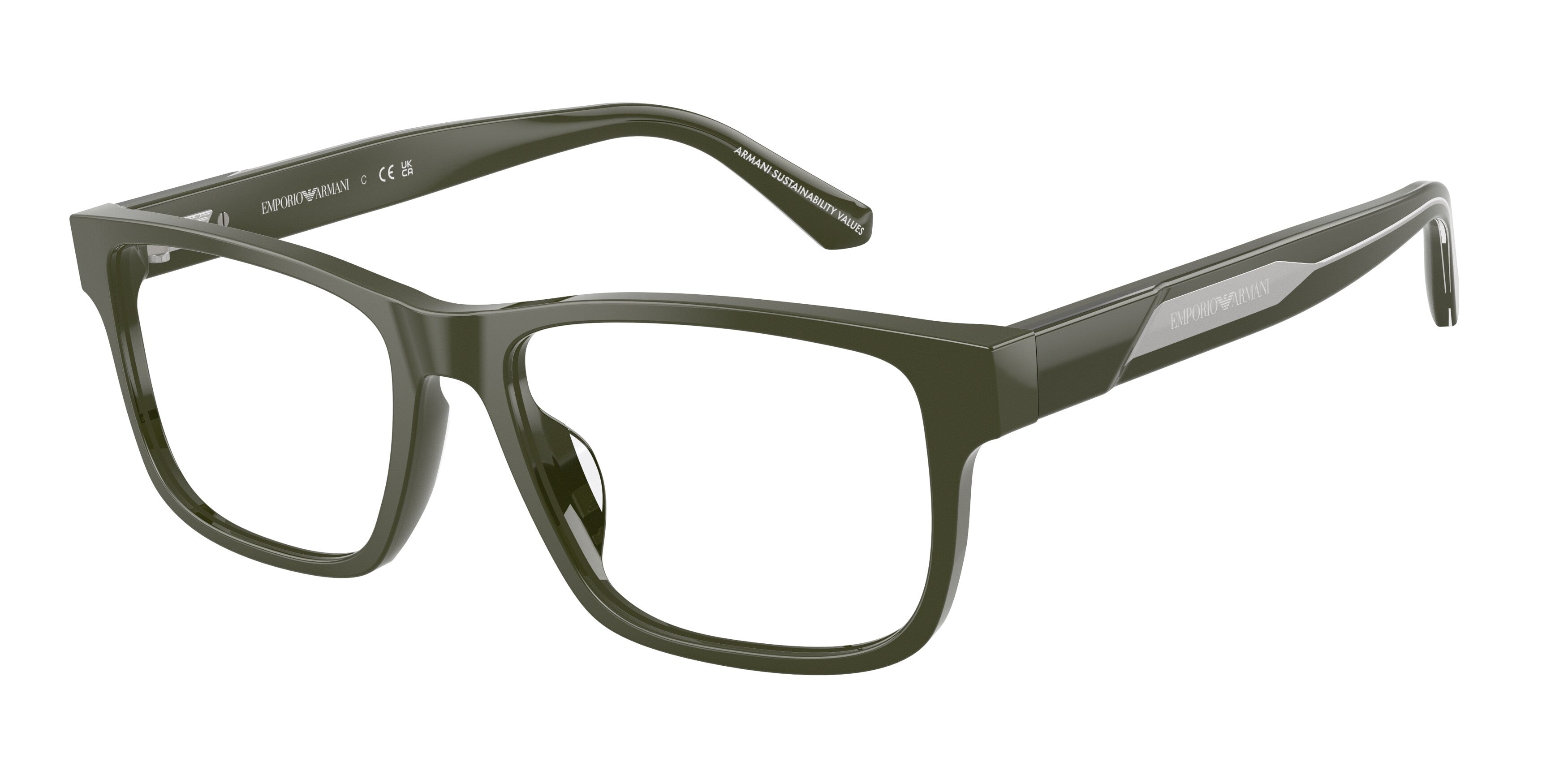 Emporio Armani Uomo Emporio Armani EA3265U 6321 Montature da vista Acetato Verde Squadrata Normale