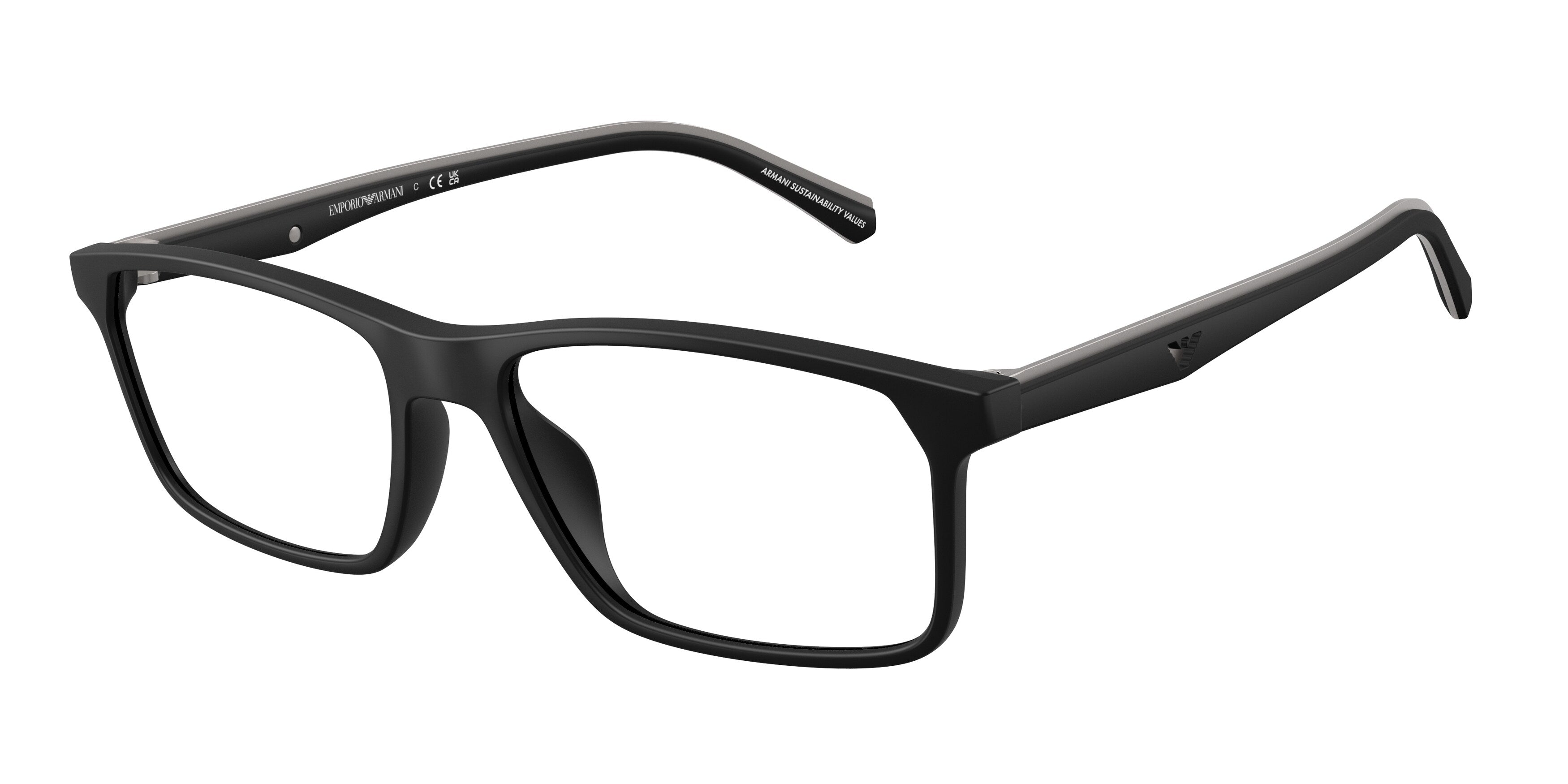 Emporio Armani Uomo Emporio Armani EA3266U 5001 Montature da vista Iniettato Nero Pillow Normale