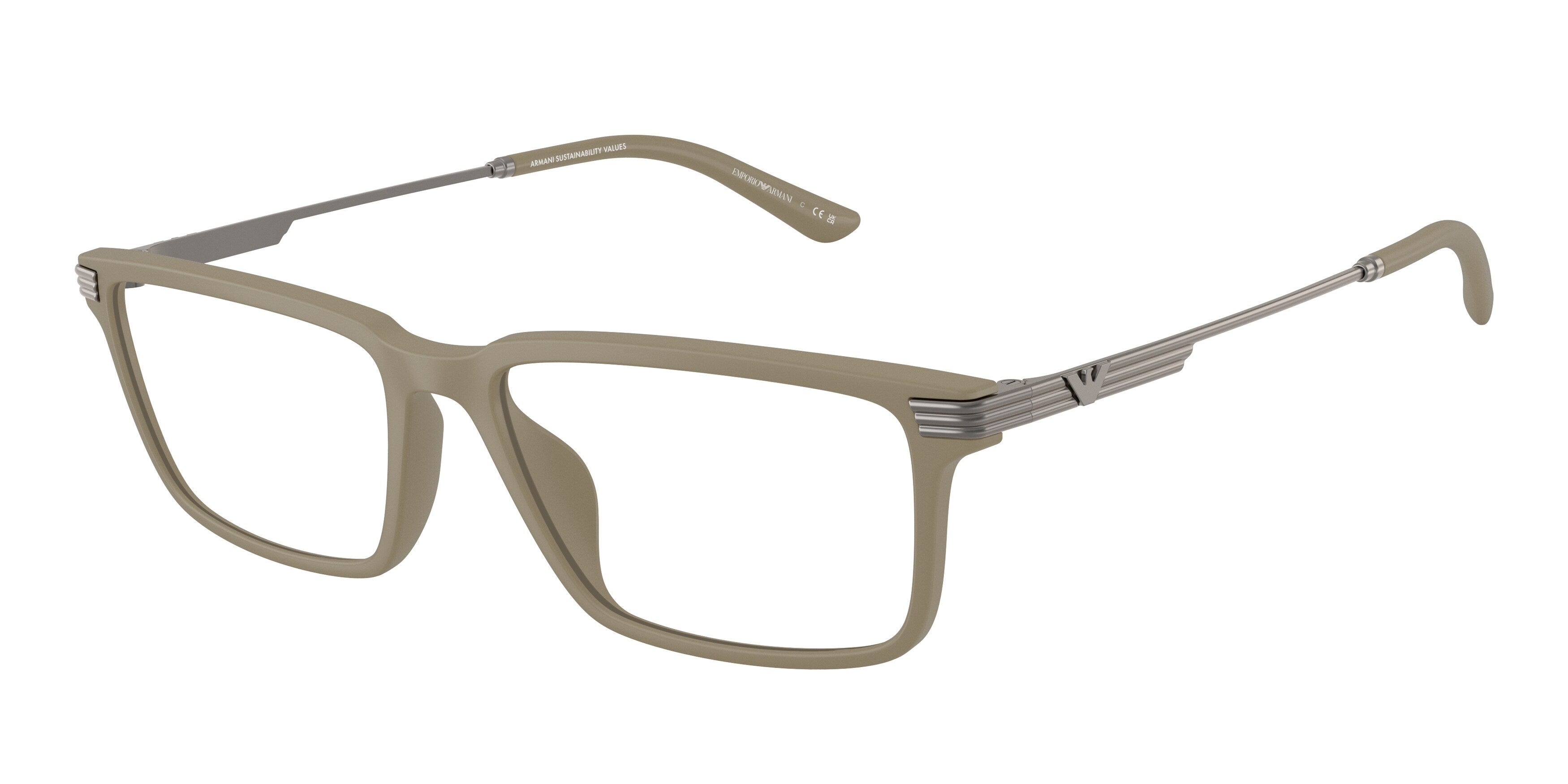 Emporio Armani Uomo Emporio Armani EA3268U 5437 Montature da vista Iniettato Marrone Squadrata Normale