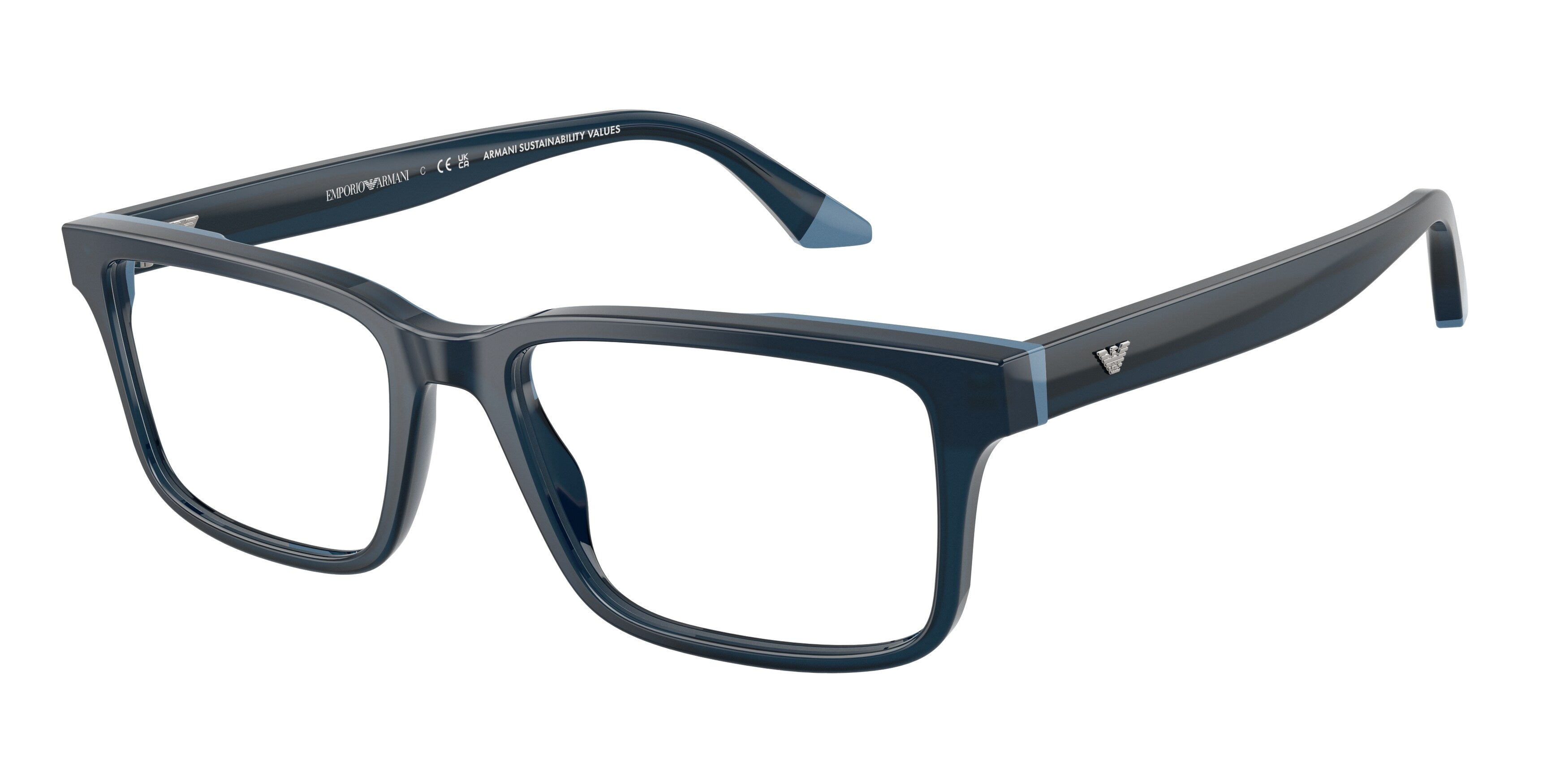 Emporio Armani Uomo Emporio Armani EA3269 6317 Montature da vista Acetato Blu Squadrata Normale Emporio Armani Uomo Emporio Armani EA3269 6317 Montature da vista Acetato Blu Squadrata Normale