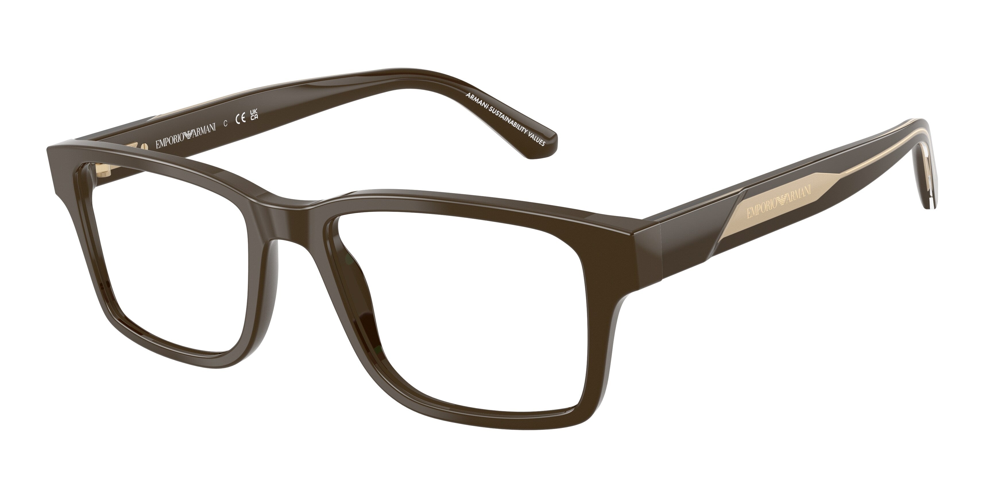 Emporio Armani Uomo Emporio Armani EA3271 6307 Montature da vista Acetato Marrone Squadrata Normale