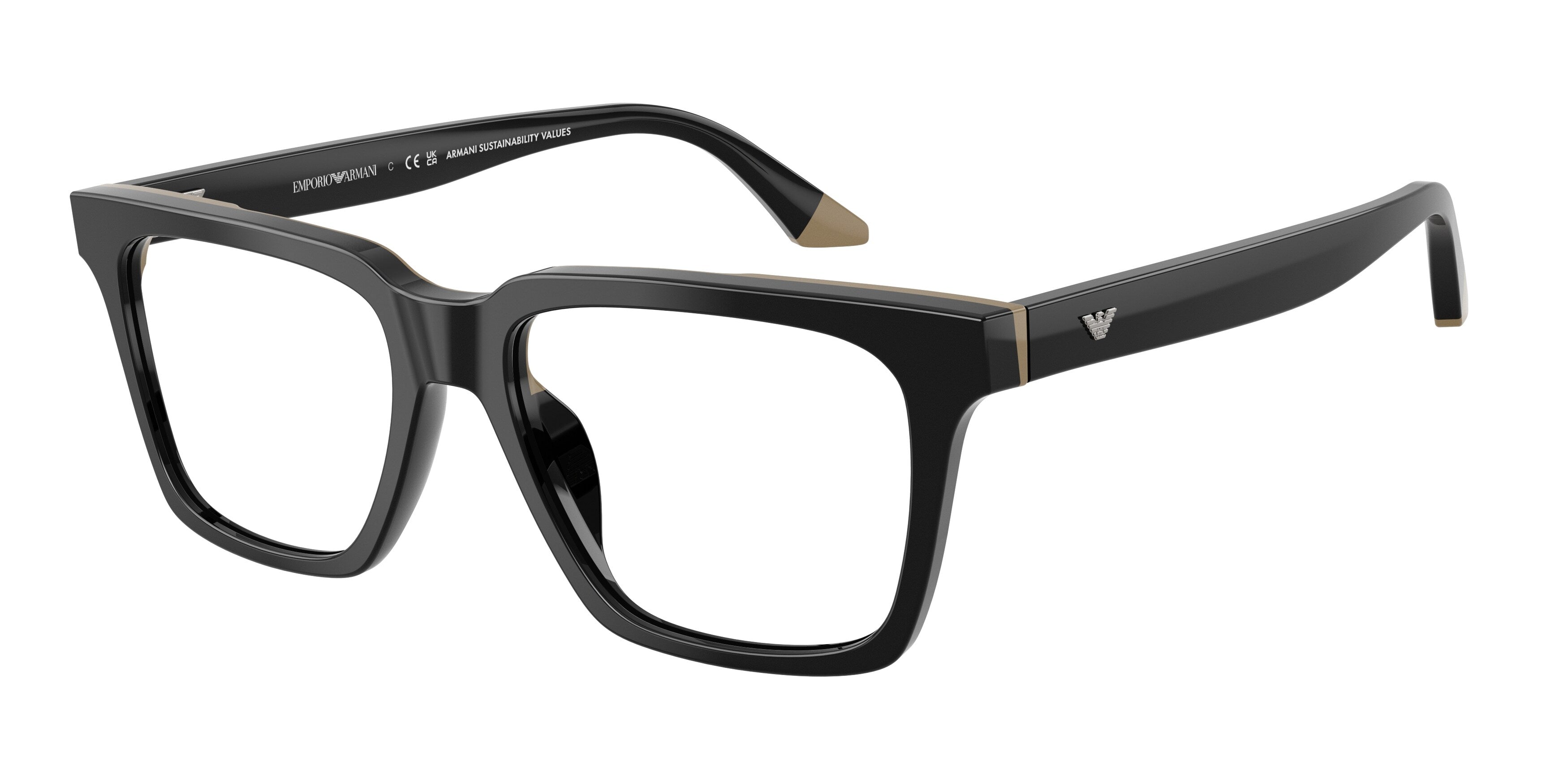 Emporio Armani Uomo Emporio Armani EA3272U 6313 Montature da vista Acetato Nero Squadrata Normale