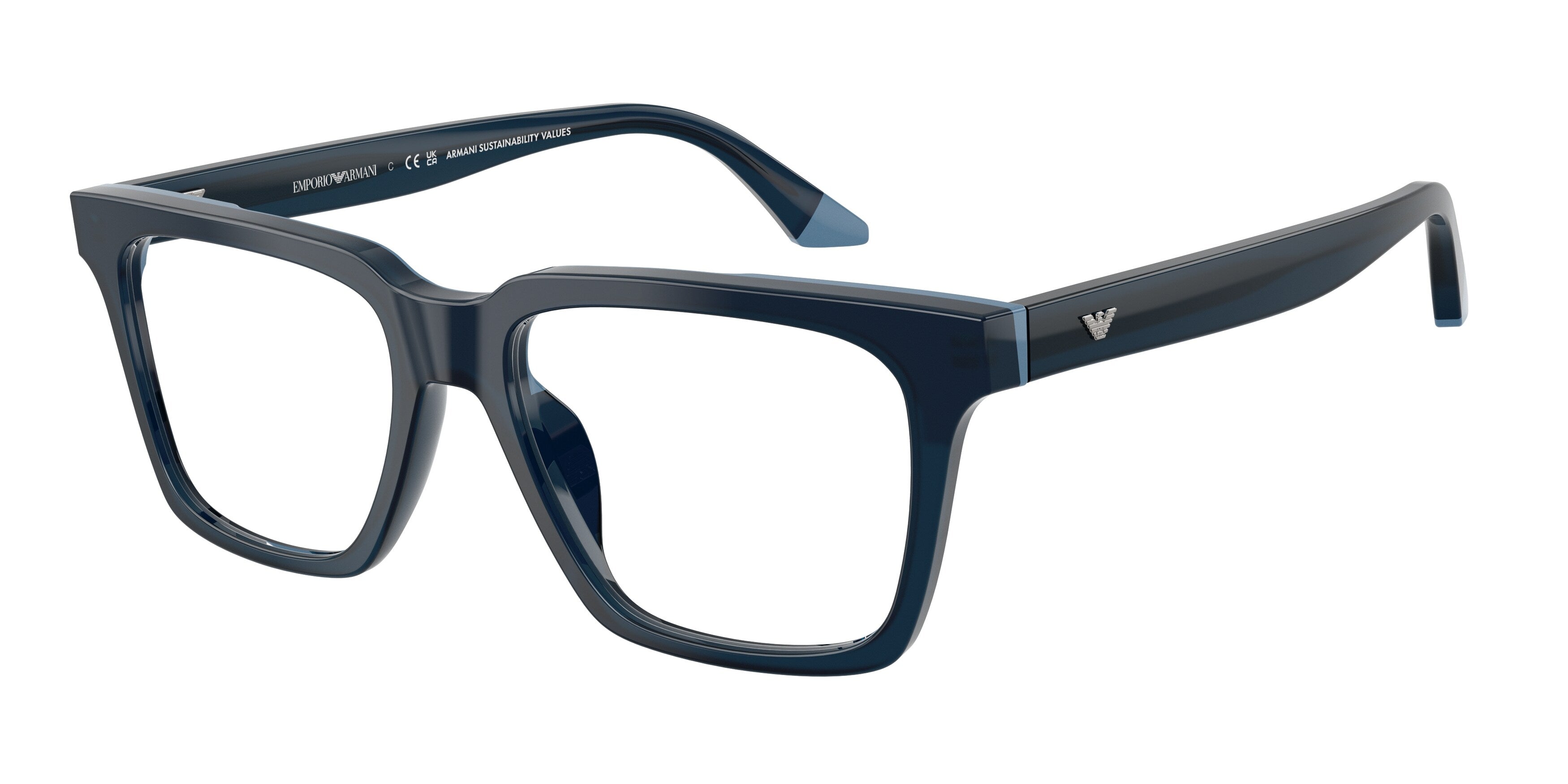 Emporio Armani Uomo Emporio Armani EA3272U 6317 Montature da vista Acetato Blu Squadrata Normale Emporio Armani Uomo Emporio Armani EA3272U 6317 Montature da vista Acetato Blu Squadrata Normale