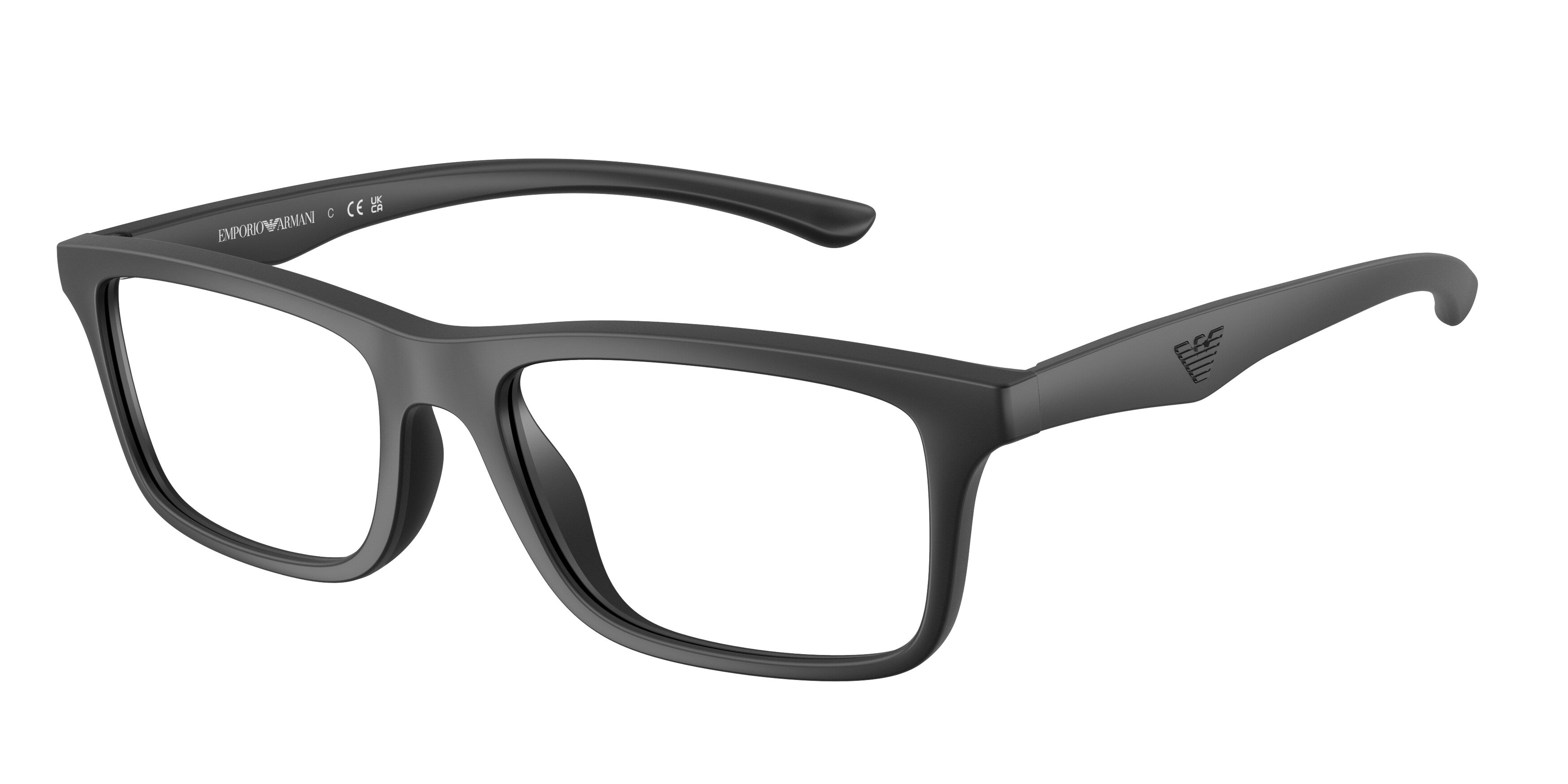 Emporio Armani Uomo Emporio Armani EA3285U 5001 Montature da vista Iniettato Nero Trasparente Squadrata Normale