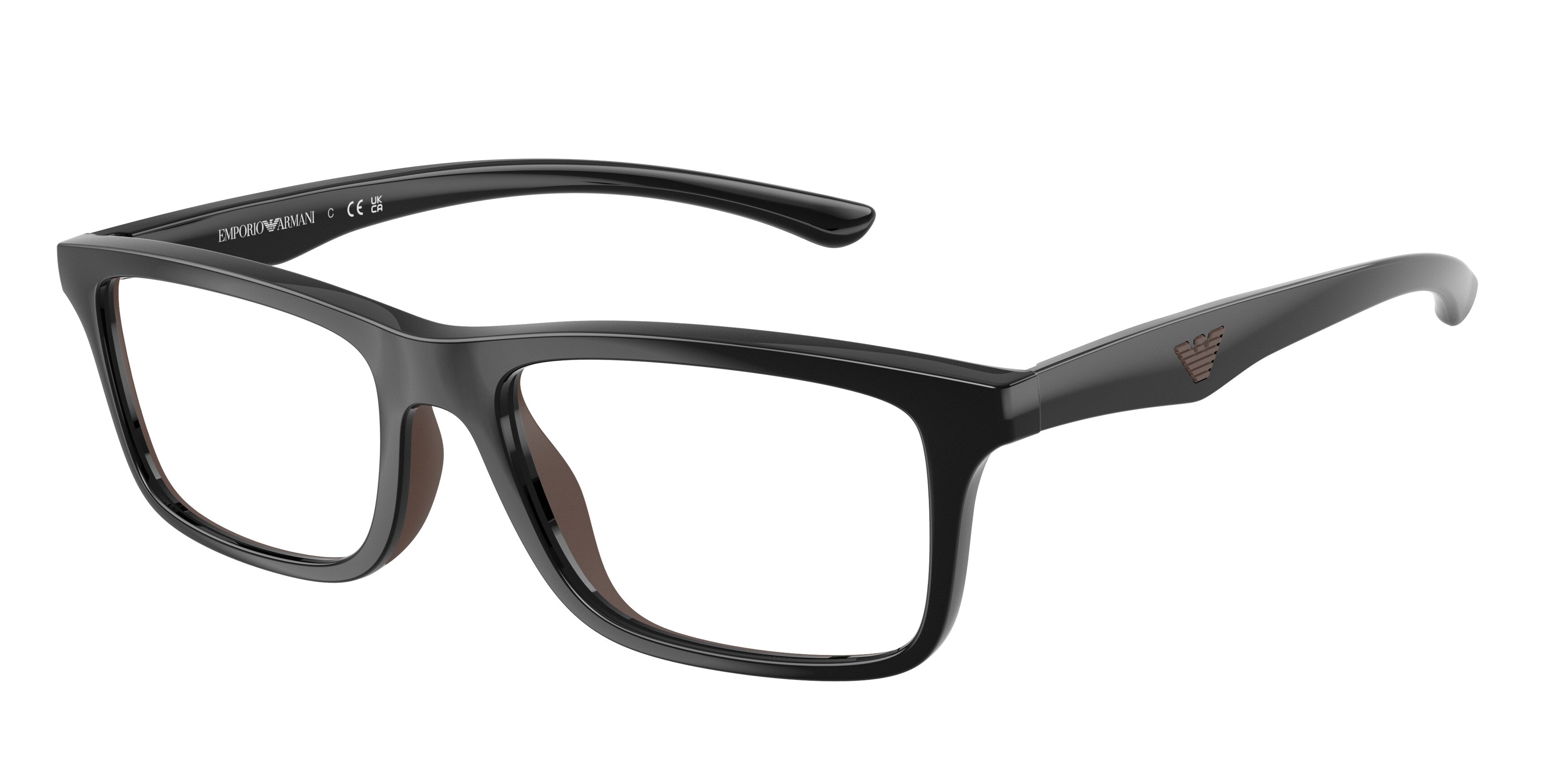Emporio Armani Uomo Emporio Armani EA3285U 5017 Montature da vista Iniettato Nero Trasparente Squadrata Normale