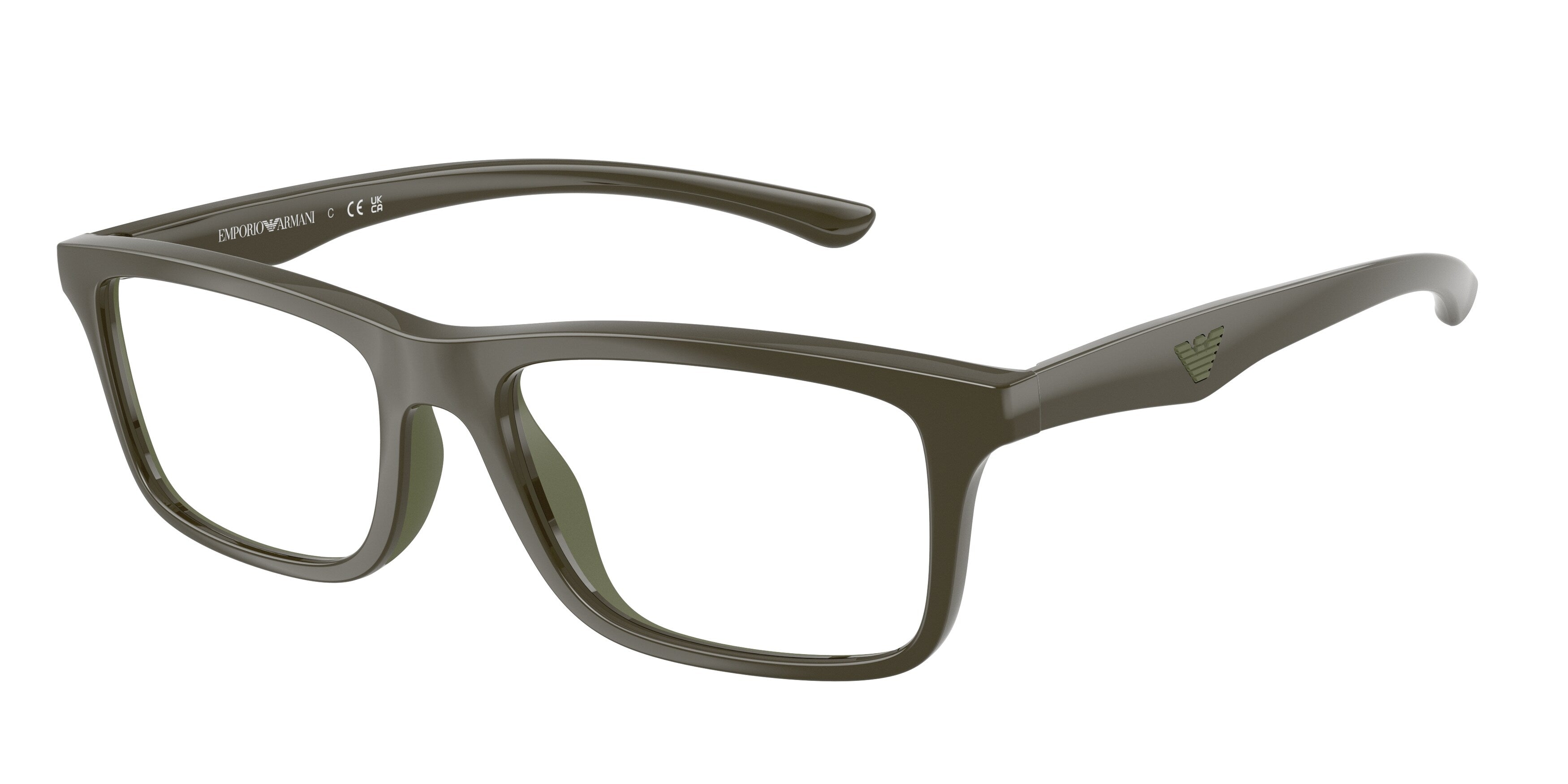 Emporio Armani Uomo Emporio Armani EA3285U 6449 Montature da vista Iniettato Verde Trasparente Squadrata Normale