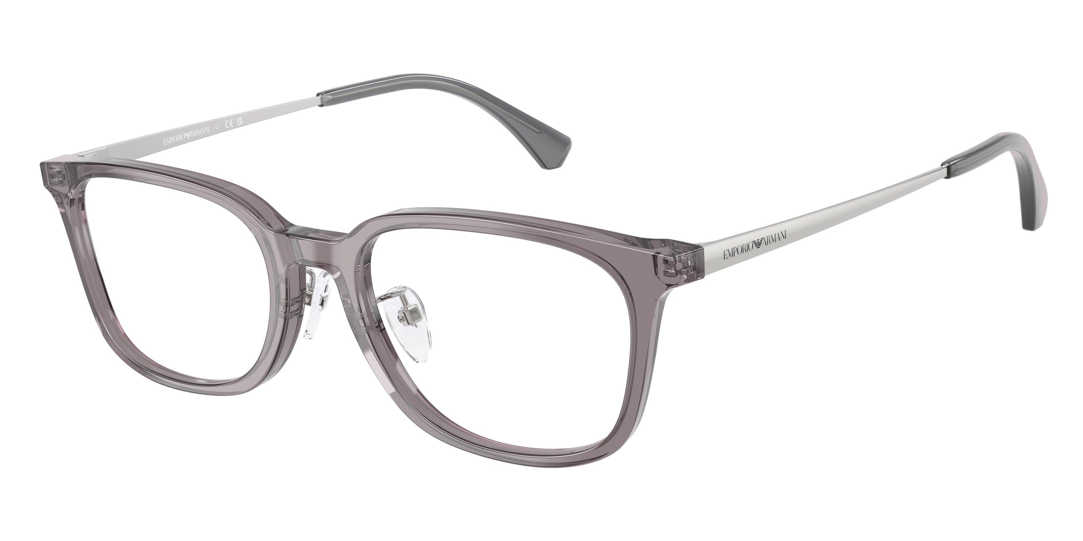 Emporio Armani Uomo Emporio Armani EA3296D 6206 Montature da vista Acetato Grigio Trasparente Geometrica Normale