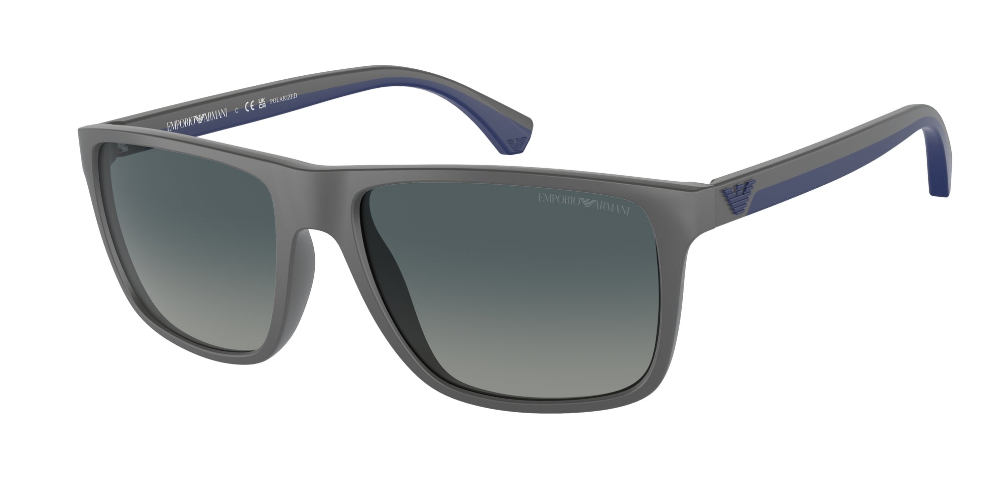 Emporio Armani Uomo Emporio Armani EA4033 50604U Occhiali da sole Iniettato Grigio Blu Squadrata Polarizzata Sfumato Emporio Armani Uomo Emporio Armani EA4033 50604U Occhiali da sole Iniettato Grigio Blu Squadrata Polarizzata Sfumato