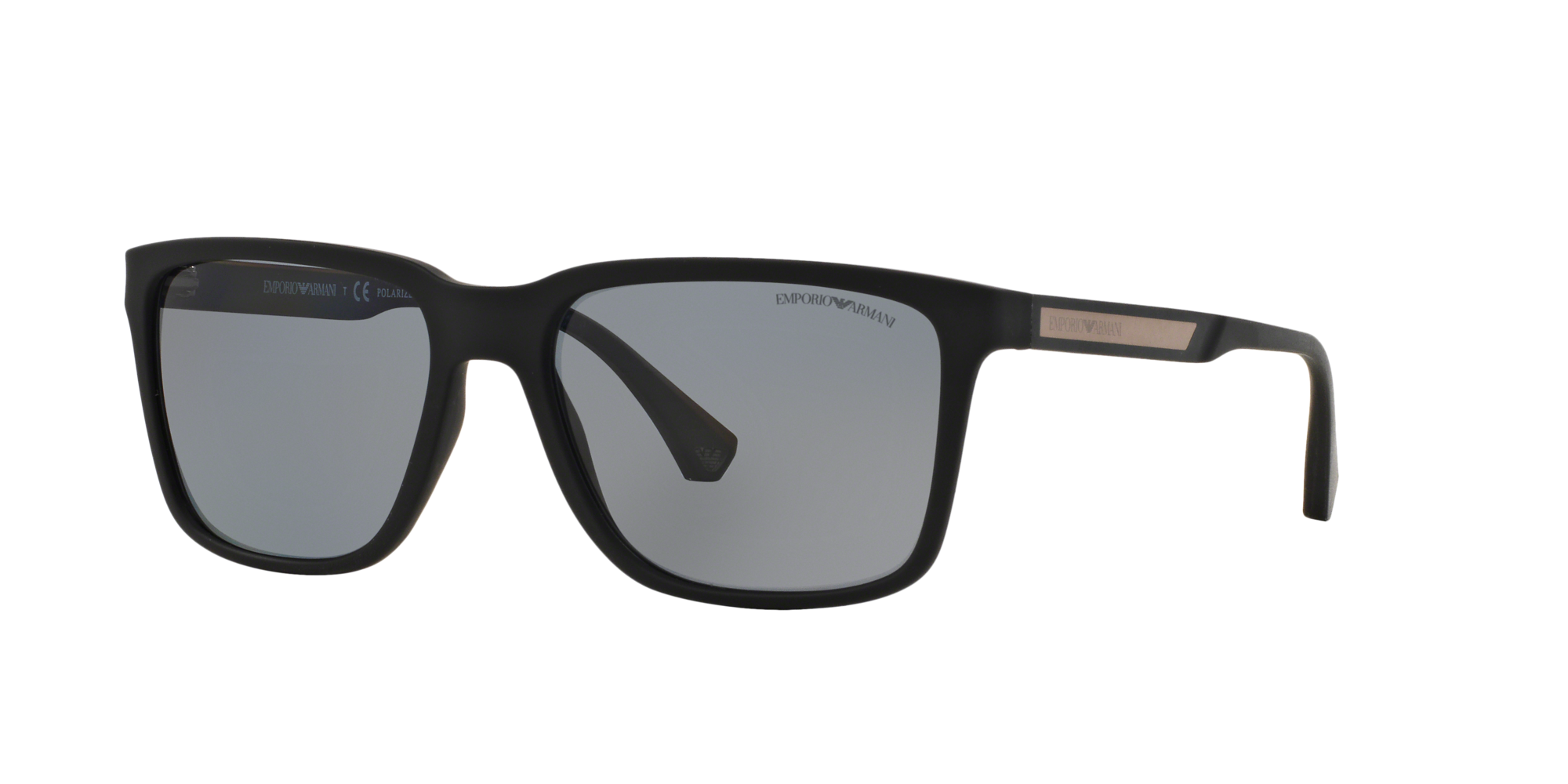 Emporio Armani Uomo Emporio Armani EA4047 506381 Occhiali da sole Iniettato Nero Grigio Squadrata Polarizzata