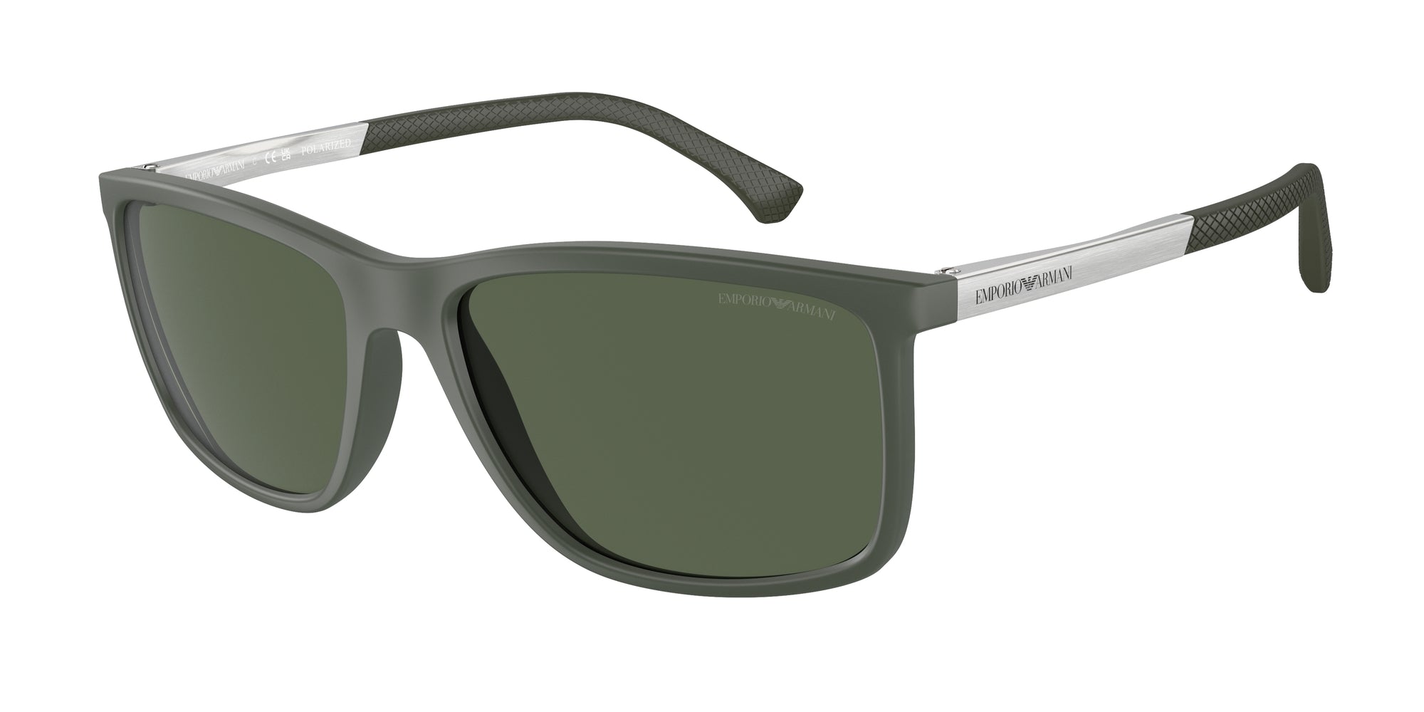 Emporio Armani Uomo Emporio Armani EA4058 50589A Occhiali da sole Iniettato Verde Verde Squadrata Polarizzata