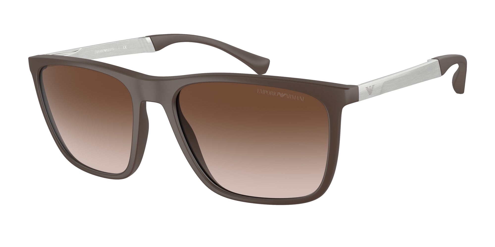 Emporio Armani Uomo Emporio Armani EA4150 534213 Occhiali da sole Iniettato Marrone Marrone Squadrata Normale Sfumato
