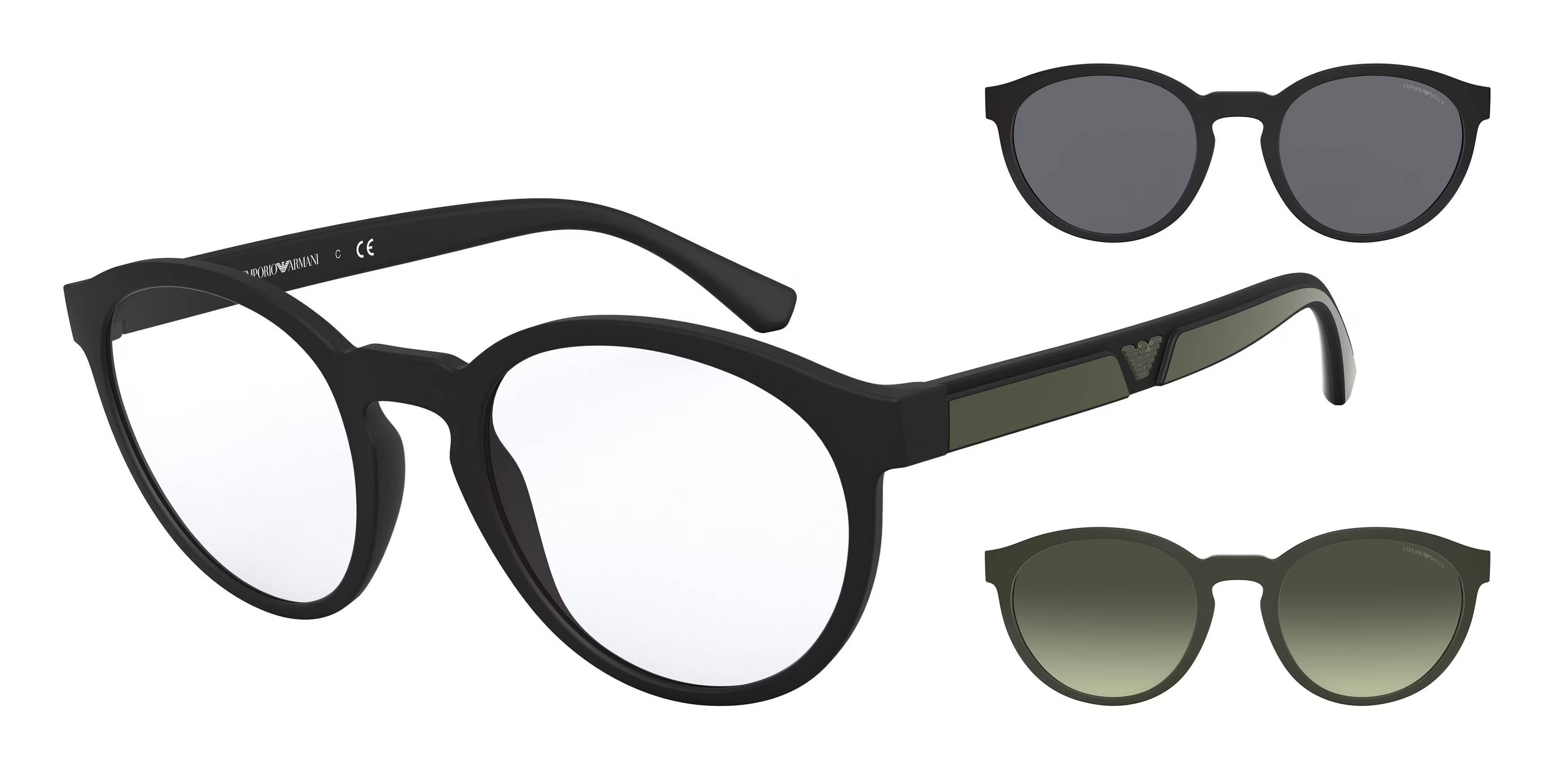 Emporio Armani Uomo Emporio Armani EA4152 50421W Occhiali da sole Iniettato Nero Trasparente Pantos Normale