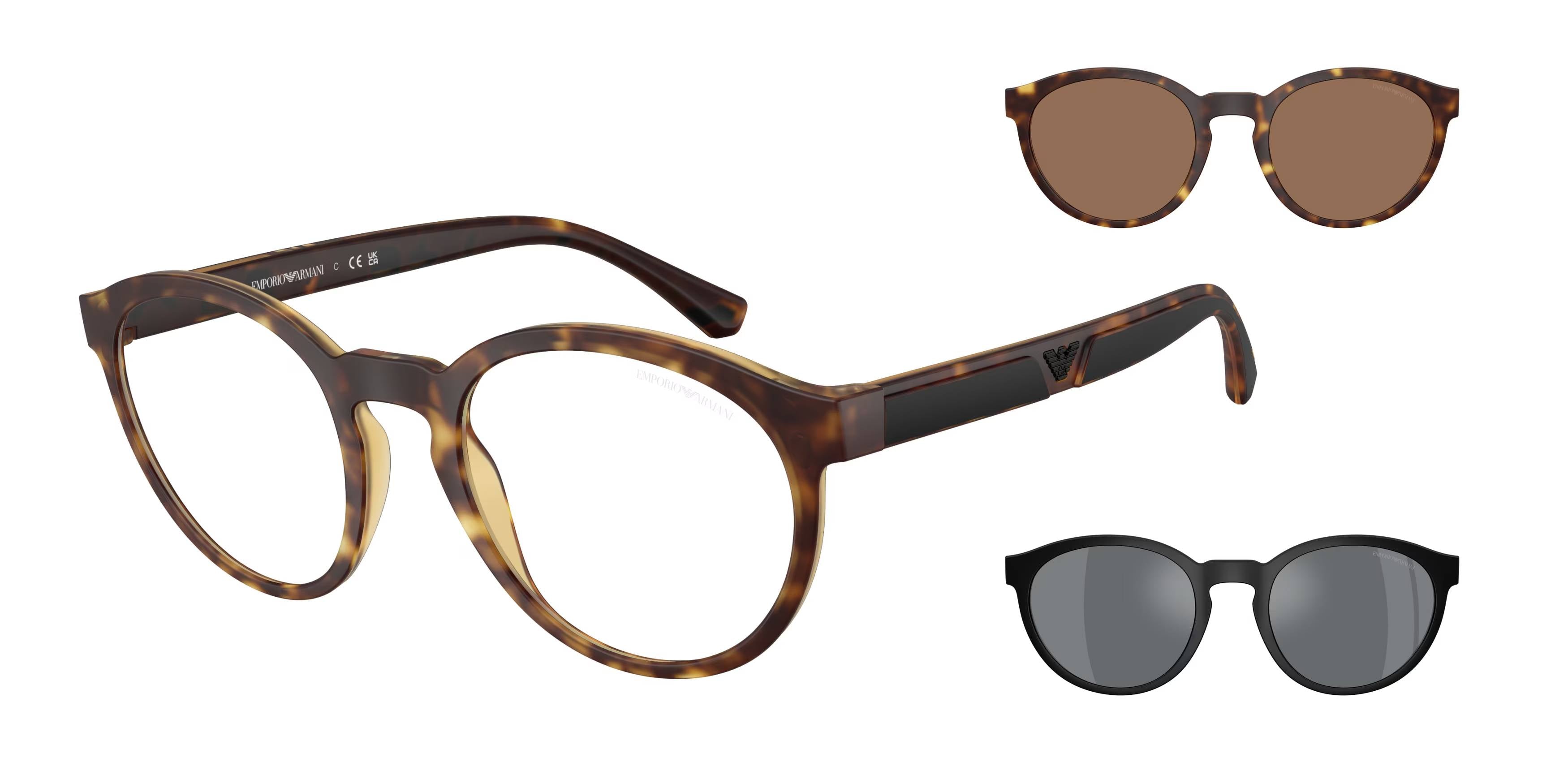 Emporio Armani Uomo Emporio Armani EA4152 58021W Occhiali da sole Iniettato Tartaruga Trasparente Pantos Normale