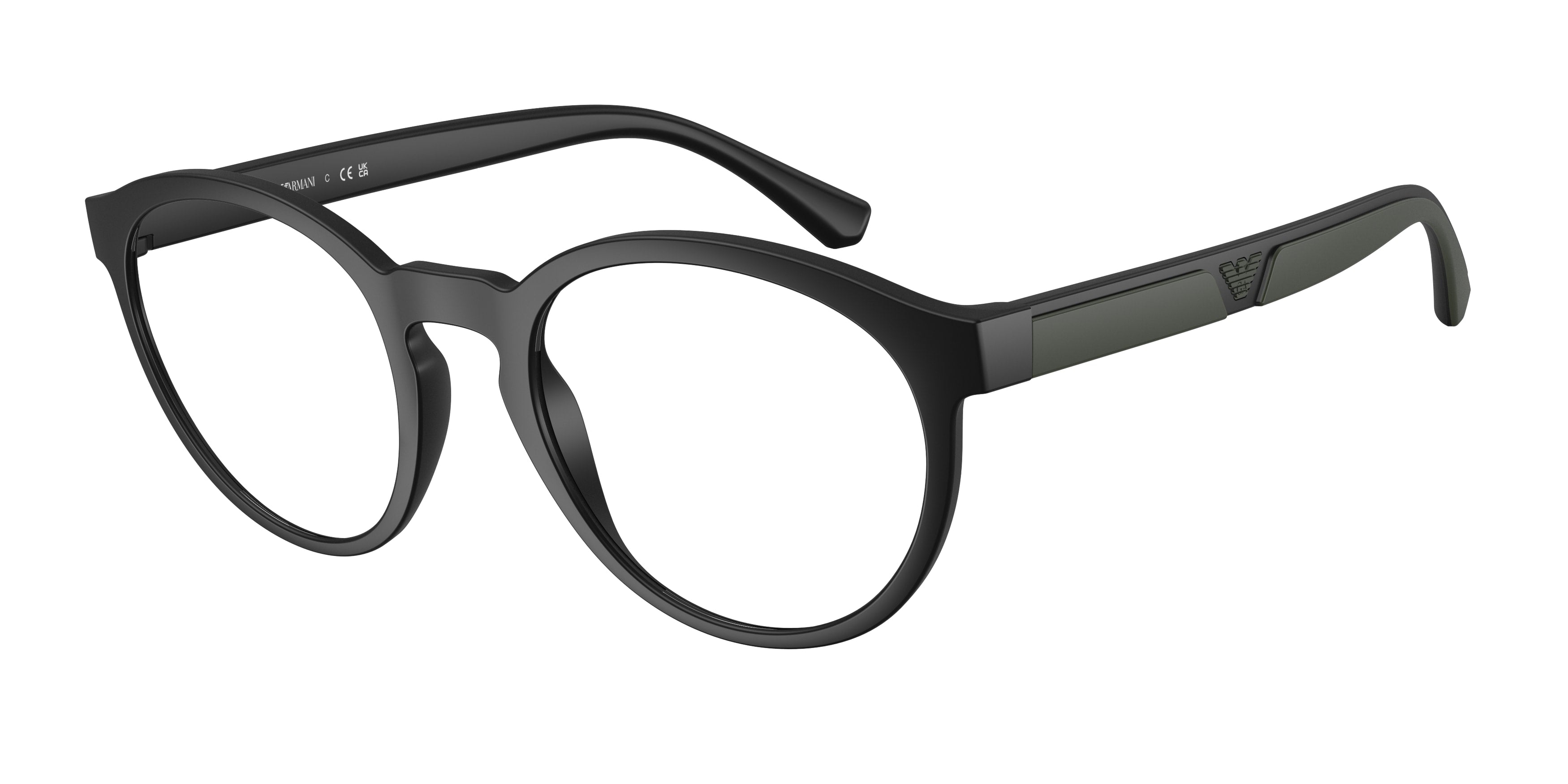 Emporio Armani Uomo Emporio Armani EA4152V 5042 Montature da vista Iniettato Nero Trasparente Pantos Normale