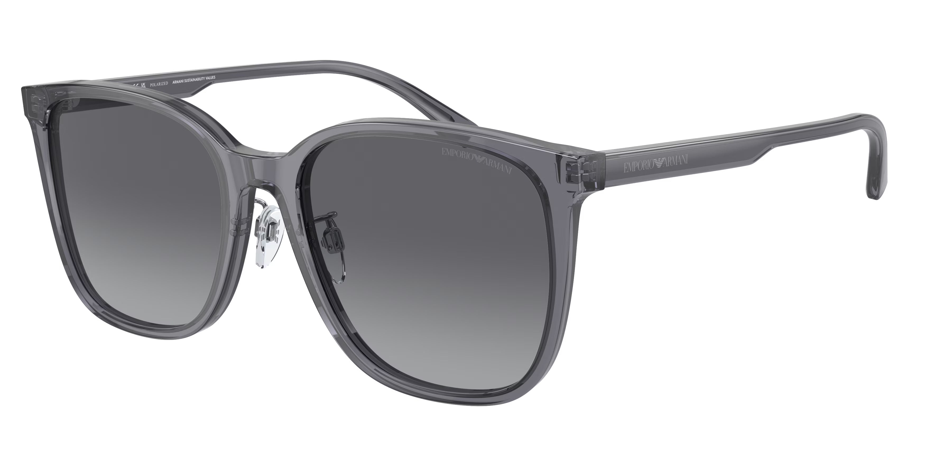 Emporio Armani Uomo Emporio Armani EA4206D 5029T3 Occhiali da sole Acetato Grigio Grigio Pillow Polarizzata Sfumato
