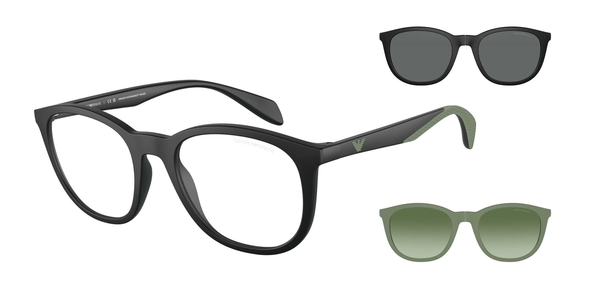 Emporio Armani Uomo Emporio Armani EA4211 50011W Occhiali da sole Iniettato Nero Trasparente Pantos Normale