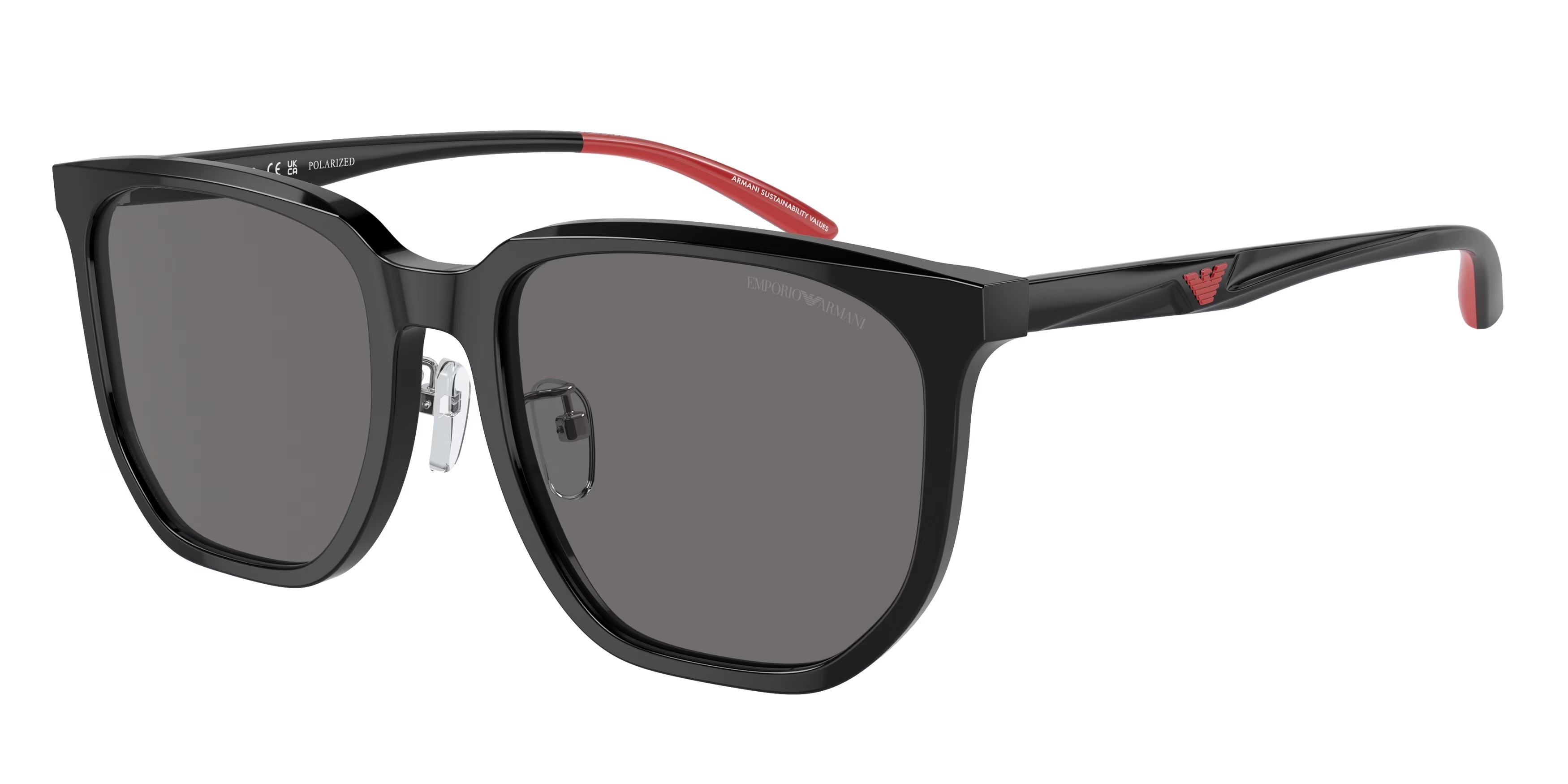 Emporio Armani Uomo Emporio Armani EA4215D 501781 Occhiali da sole Acetato Nero Grigio Squadrata Polarizzata