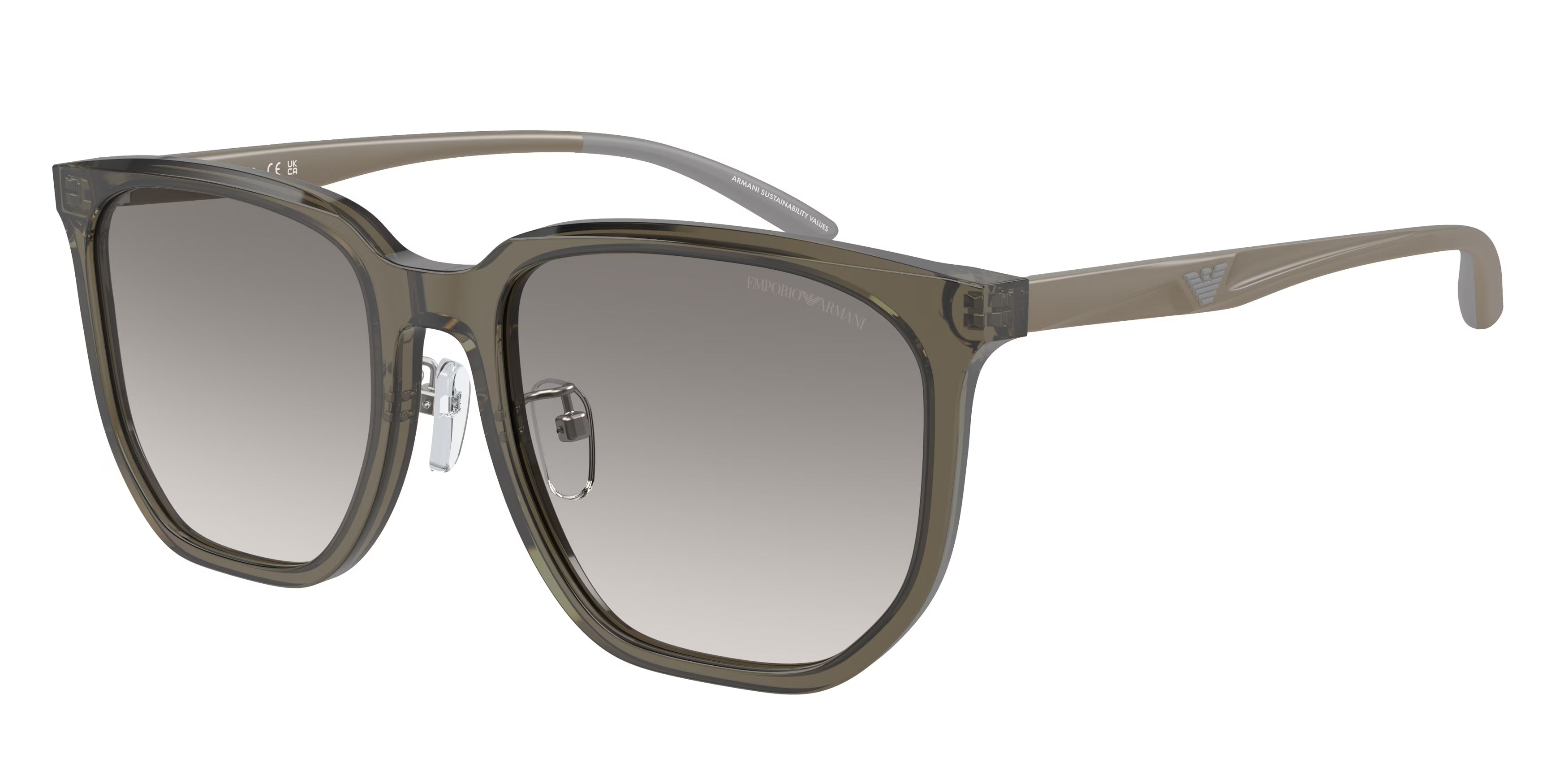Emporio Armani Uomo Emporio Armani EA4215D 50296I Occhiali da sole Acetato Grigio Grigio Squadrata Normale Sfumato
