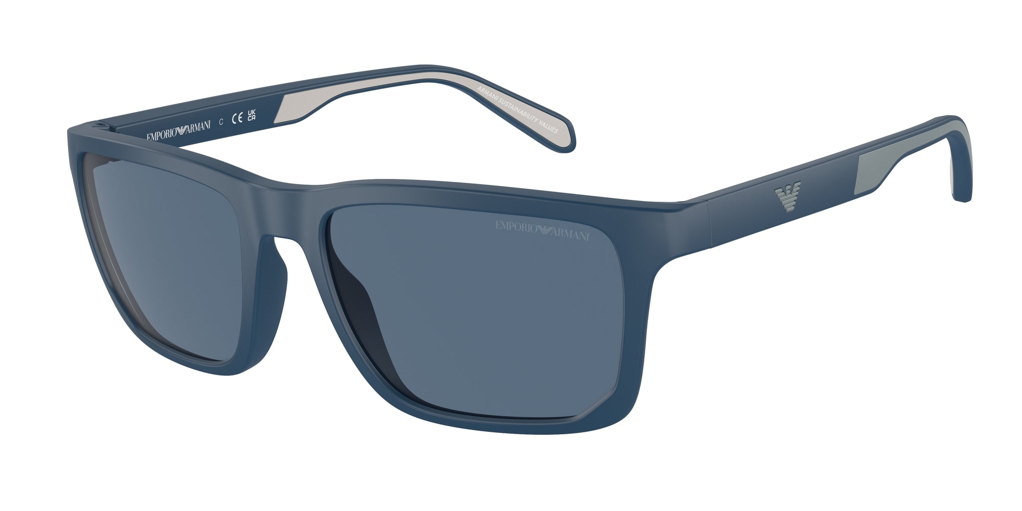 Emporio Armani Uomo Emporio Armani EA4219 576380 Occhiali da sole Iniettato Blu Blu Squadrata Normale