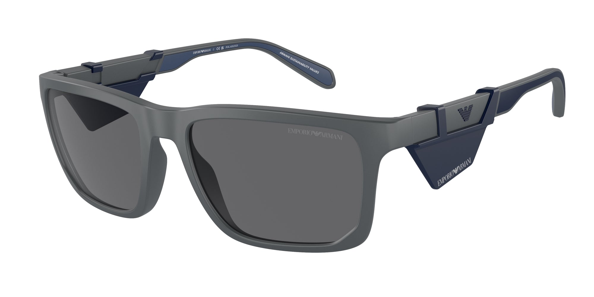 Emporio Armani Uomo Emporio Armani EA4219 610387 Occhiali da sole Iniettato Grigio Grigio Squadrata Polarizzata Emporio Armani Uomo Emporio Armani EA4219 610387 Occhiali da sole Iniettato Grigio Grigio Squadrata Polarizzata