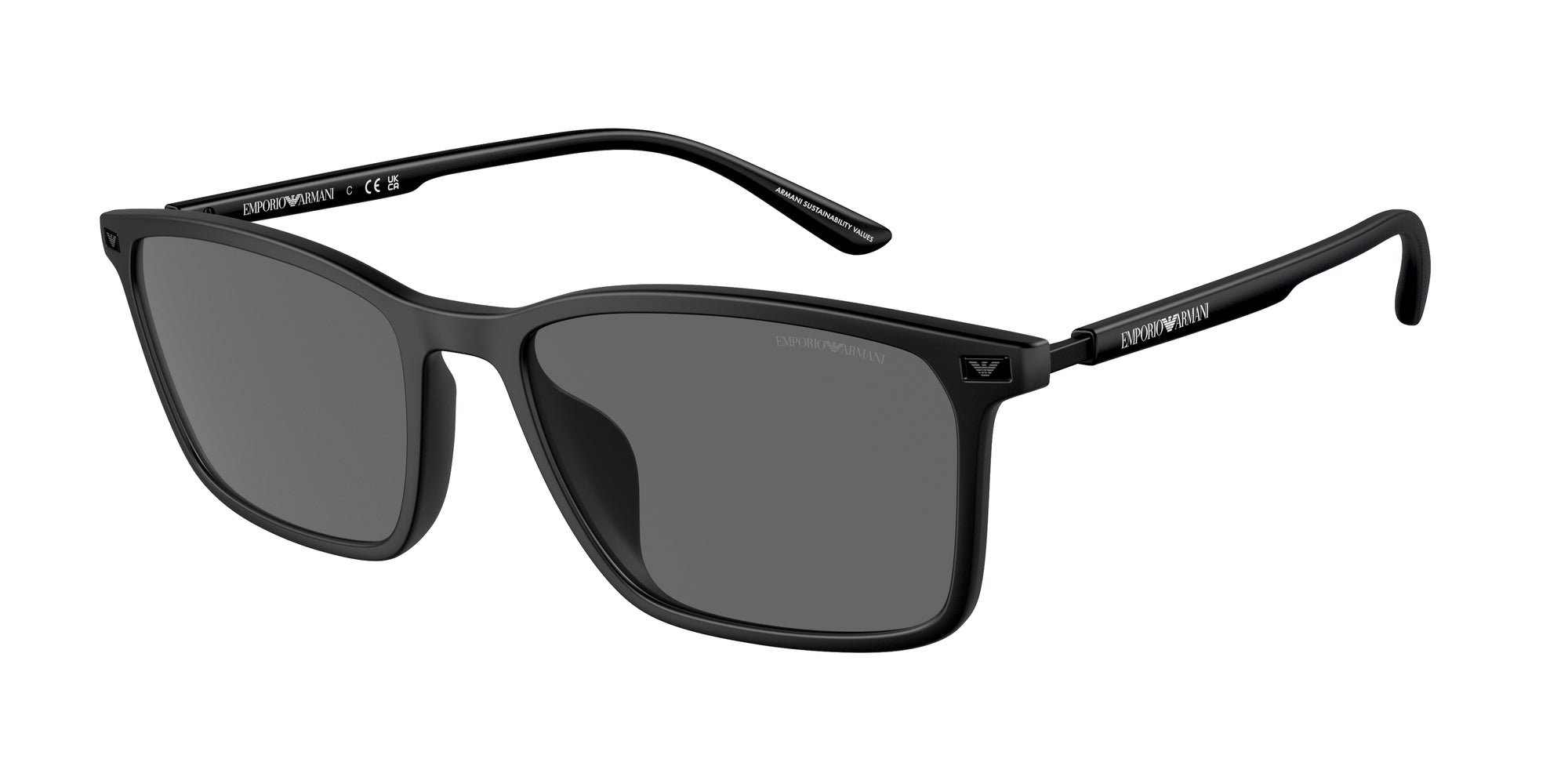 Emporio Armani Uomo Emporio Armani EA4223U 500187 Occhiali da sole Iniettato Nero Grigio Squadrata Normale