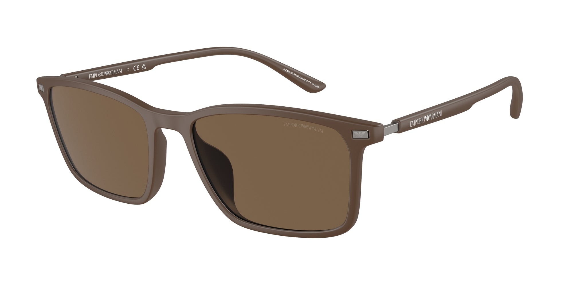 Emporio Armani Uomo Emporio Armani EA4223U 610573 Occhiali da sole Iniettato Marrone Marrone Squadrata Normale Emporio Armani Uomo Emporio Armani EA4223U 610573 Occhiali da sole Iniettato Marrone Marrone Squadrata Normale
