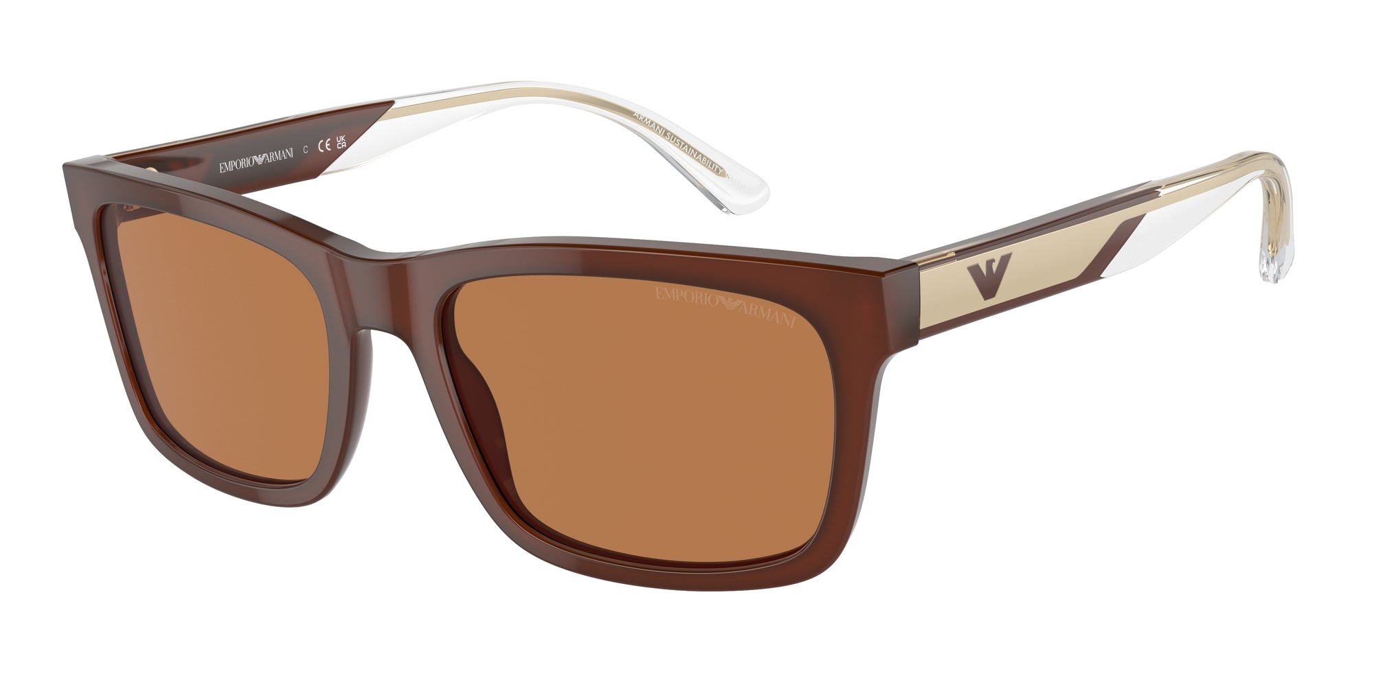 Emporio Armani Uomo Emporio Armani EA4224 609573 Occhiali da sole Acetato Marrone Marrone Squadrata Normale Emporio Armani Uomo Emporio Armani EA4224 609573 Occhiali da sole Acetato Marrone Marrone Squadrata Normale