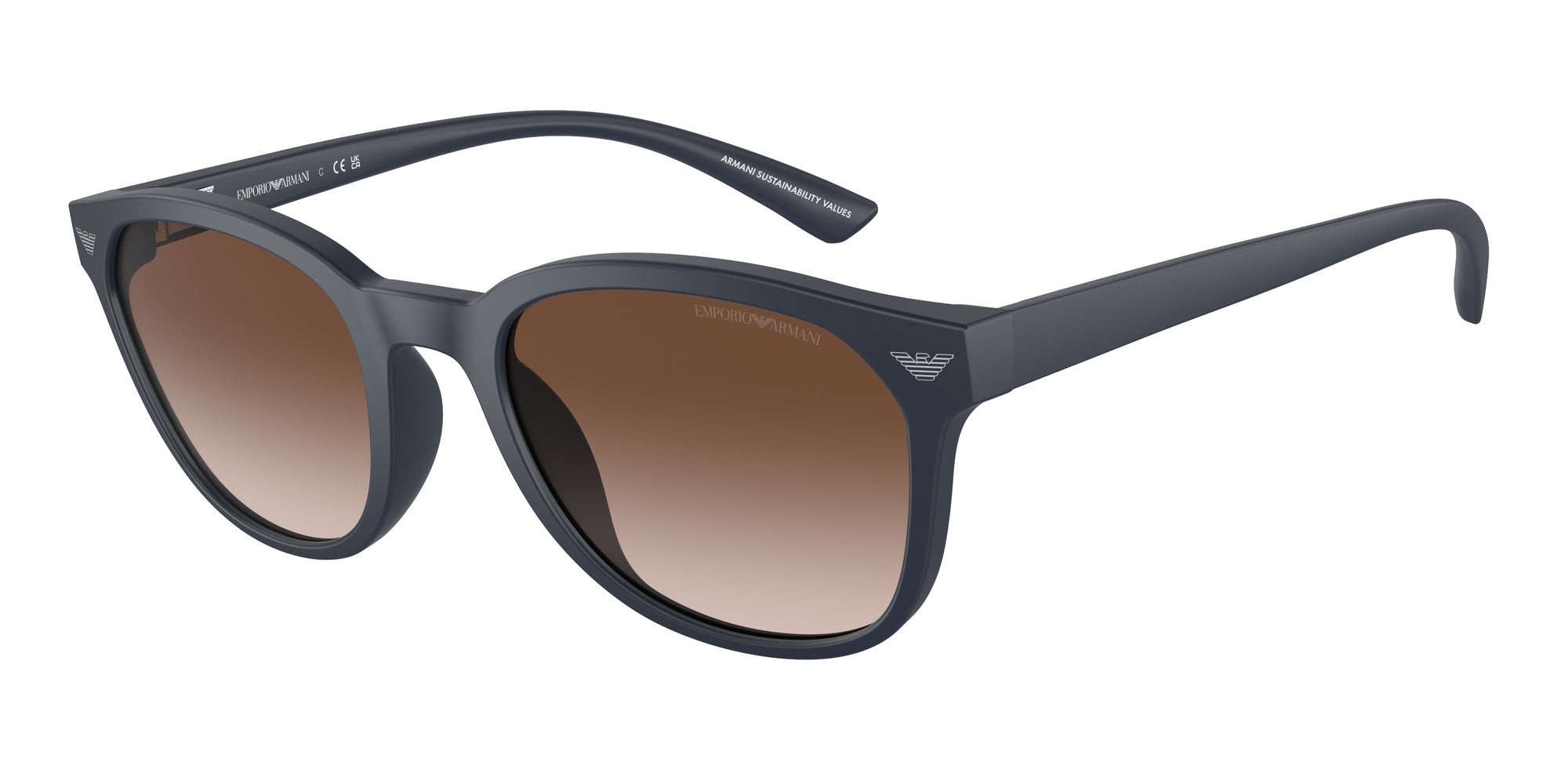Emporio Armani Uomo Emporio Armani EA4225U 508813 Occhiali da sole Iniettato Blu Marrone Pantos Normale Sfumato