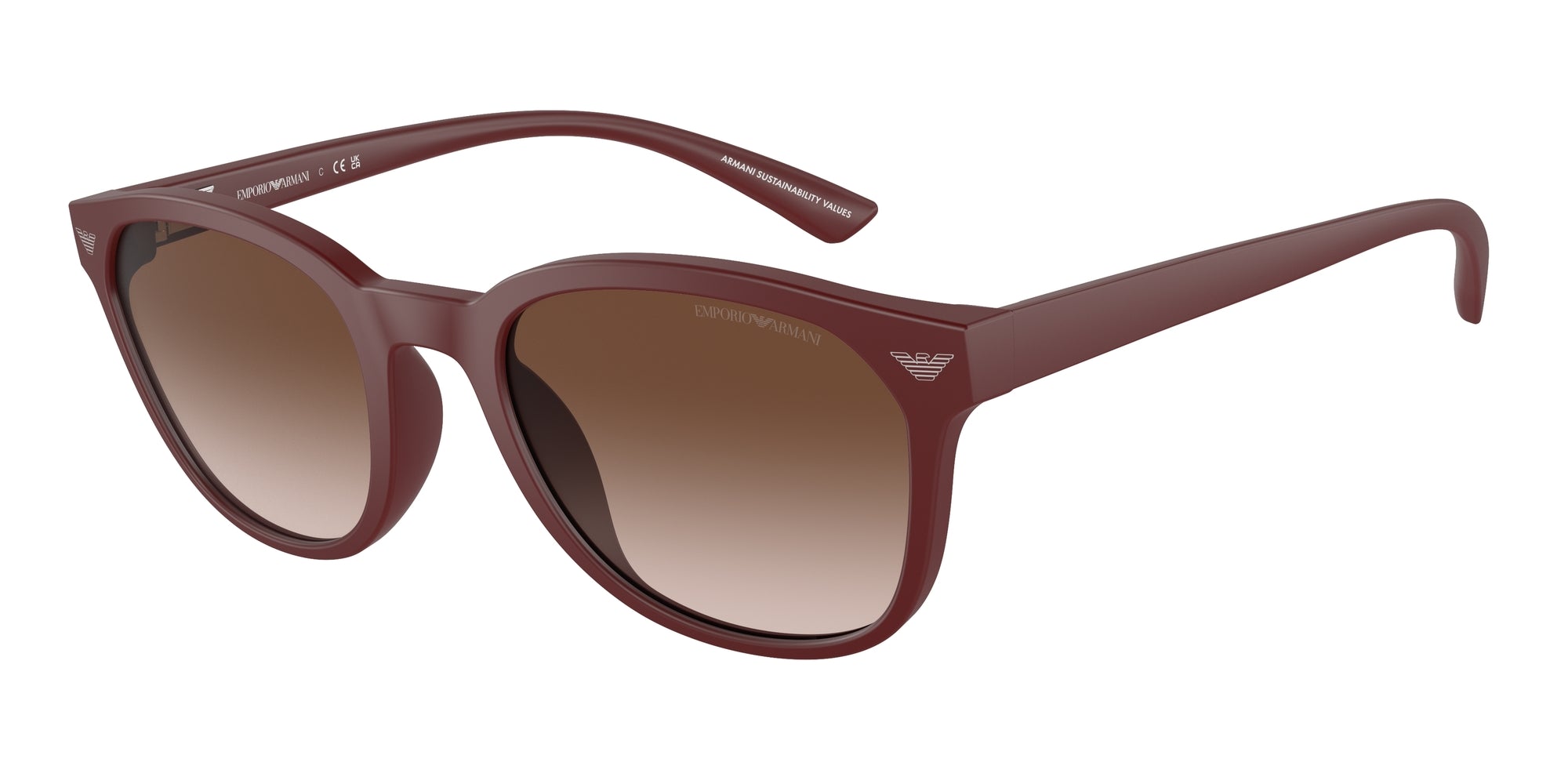 Emporio Armani Uomo Emporio Armani EA4225U 610113 Occhiali da sole Iniettato Rosso Marrone Pantos Normale Sfumato