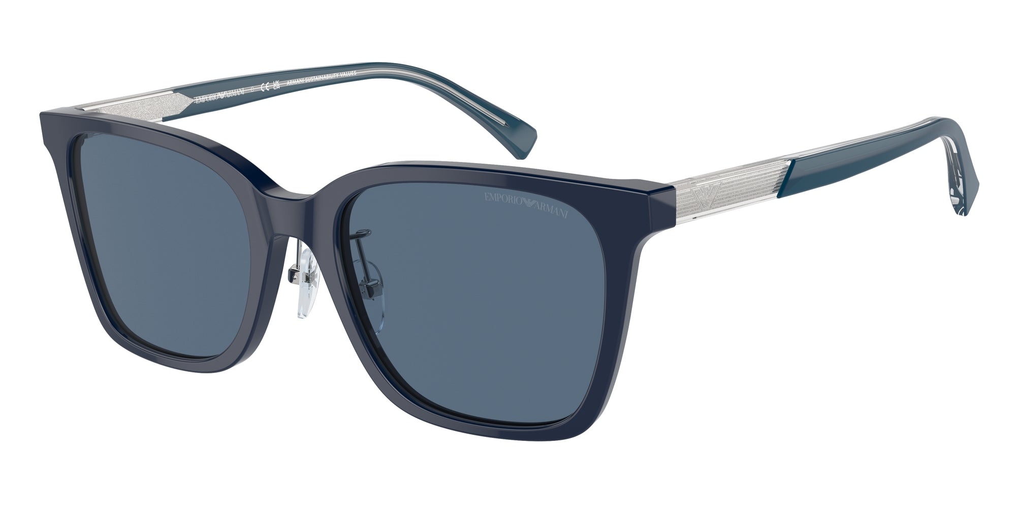 Emporio Armani Uomo Emporio Armani EA4226D 603980 Occhiali da sole Acetato Blu Blu Squadrata Normale