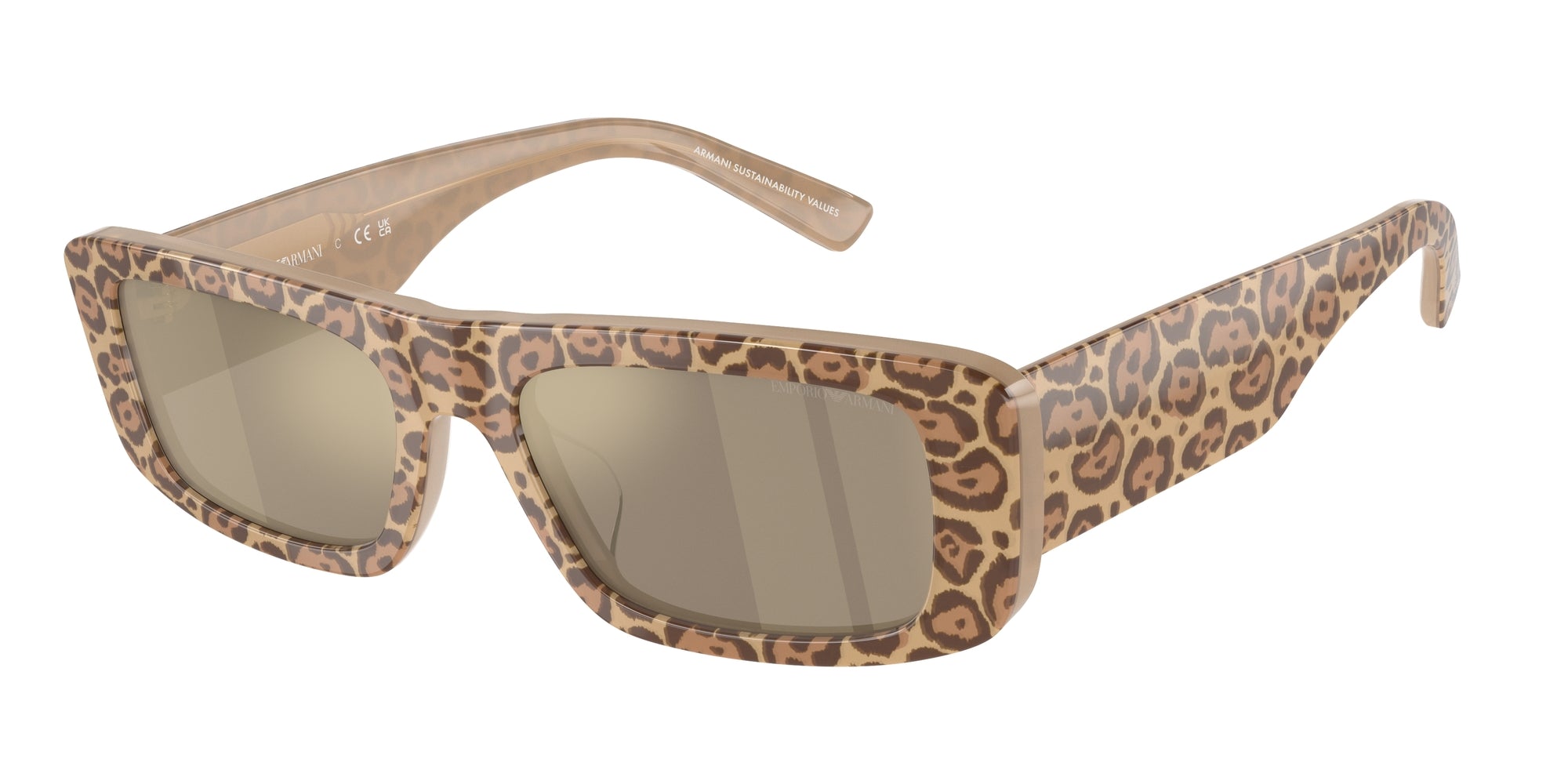 Emporio Armani Uomo Emporio Armani EA4229U 61195A Occhiali da sole Acetato Marrone Marrone Squadrata Specchiate Specchiato