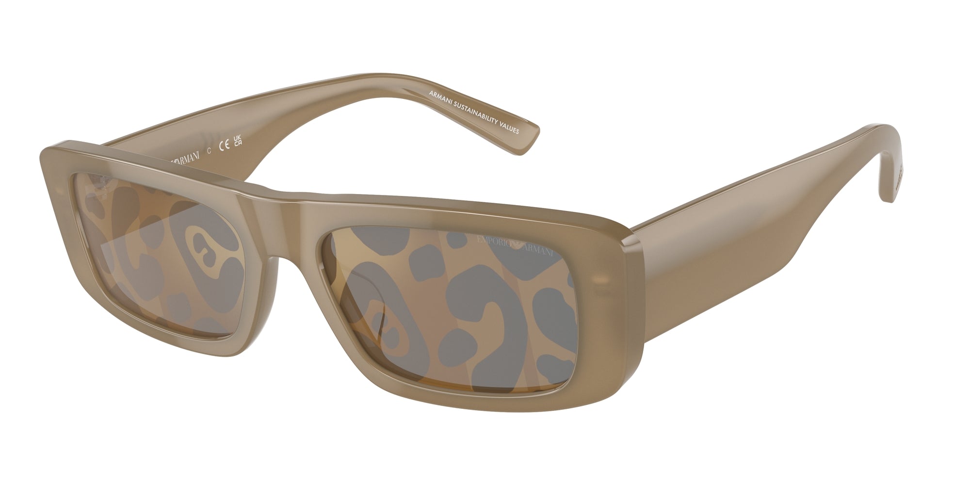 Emporio Armani Uomo Emporio Armani EA4229U 6121TO Occhiali da sole Acetato Marrone Marrone Squadrata Normale Decorazione