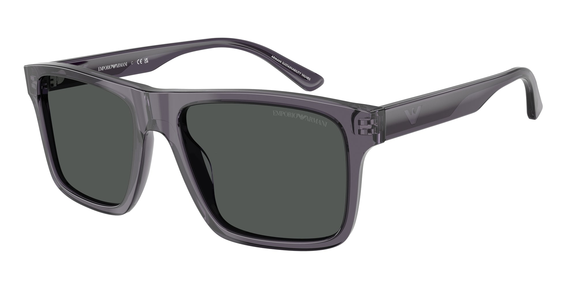 Emporio Armani Uomo Emporio Armani EA4232 610687 Occhiali da sole Acetato Grigio Grigio Squadrata Normale
