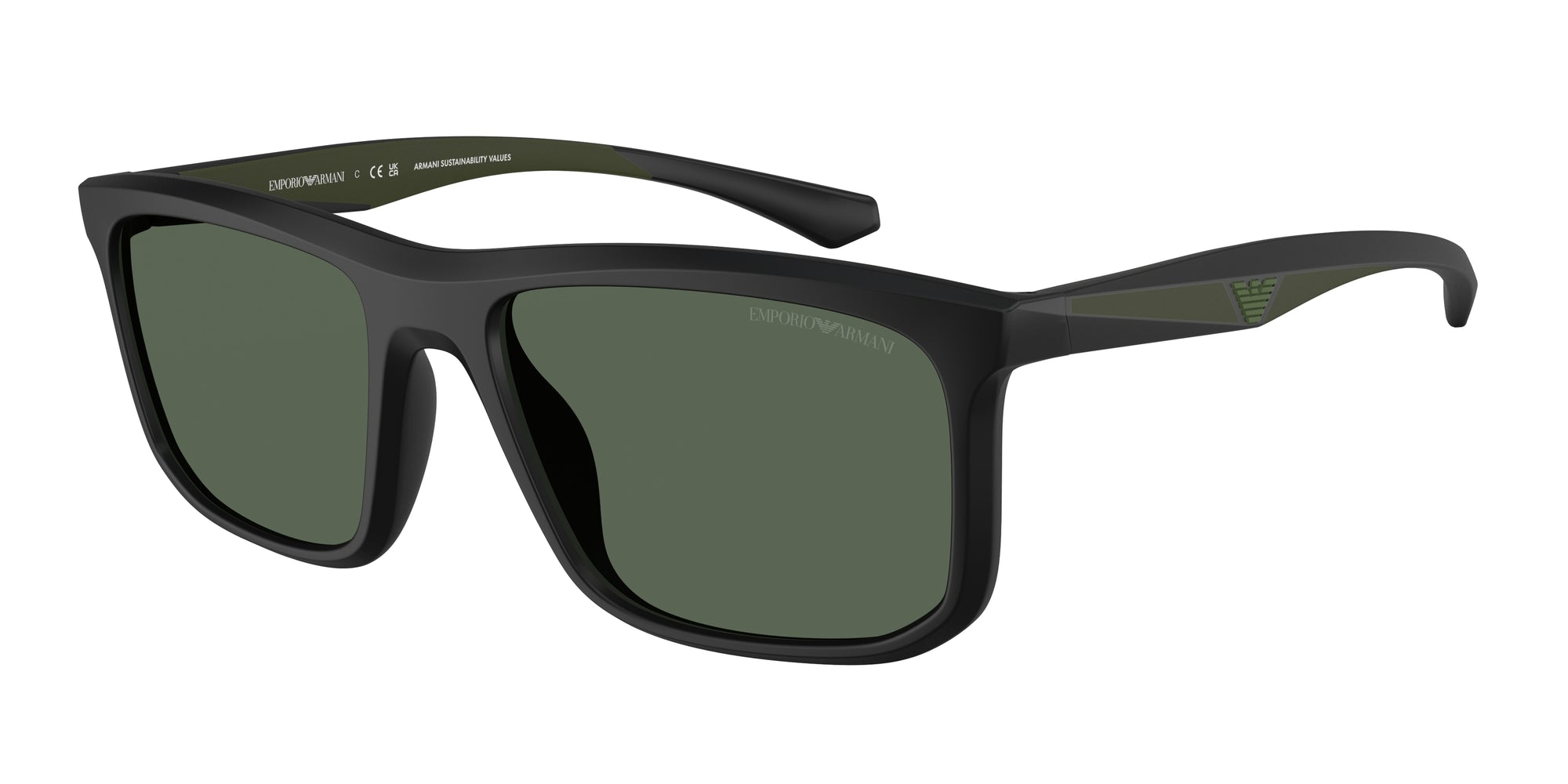 Emporio Armani Uomo Emporio Armani EA4234U 500171 Occhiali da sole Iniettato Nero Verde Squadrata Normale Emporio Armani Uomo Emporio Armani EA4234U 500171 Occhiali da sole Iniettato Nero Verde Squadrata Normale
