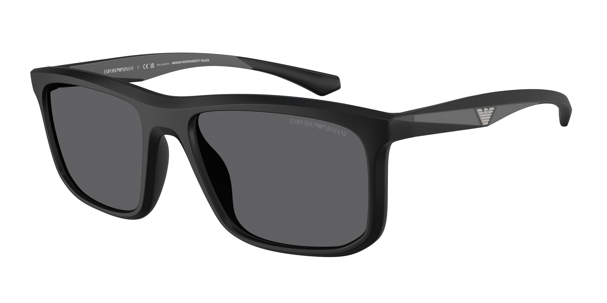 Emporio Armani Uomo Emporio Armani EA4234U 5001T3 Occhiali da sole Iniettato Nero Grigio Squadrata Polarizzata